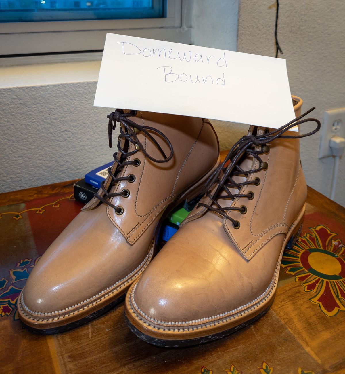 Photo by StarWarrior on October 3, 2023 of the Midas Spalla Derby Boot in Shinki Natural Oiled Horsebutt.