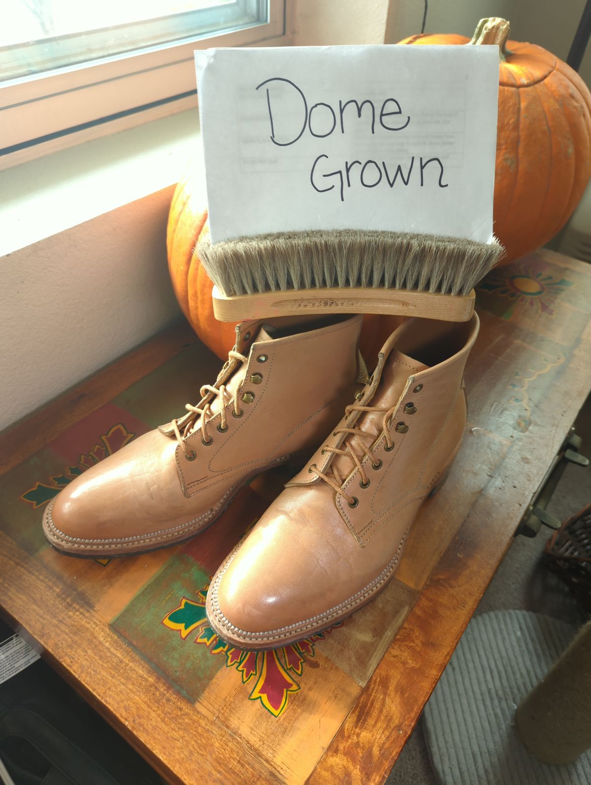 Photo by StarWarrior on November 6, 2023 of the Midas Spalla Derby Boot in Shinki Natural Oiled Horsebutt.