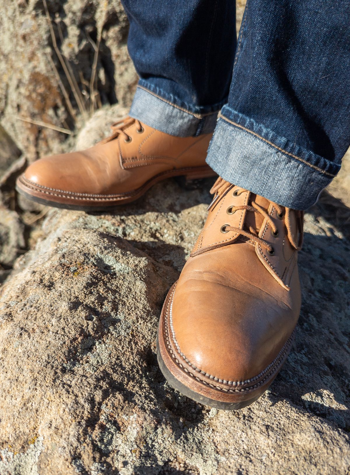 Photo by StarWarrior on November 14, 2023 of the Midas Spalla Derby Boot in Shinki Natural Oiled Horsebutt.