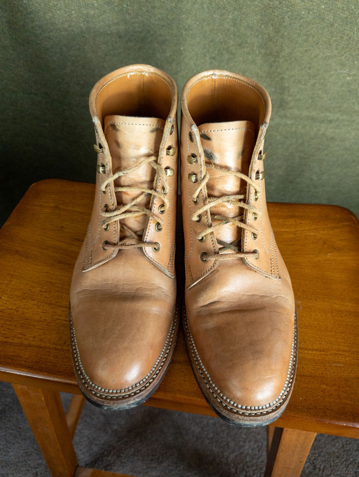 Photo by StarWarrior on January 4, 2024 of the Midas Spalla Derby Boot in Shinki Natural Oiled Horsebutt.