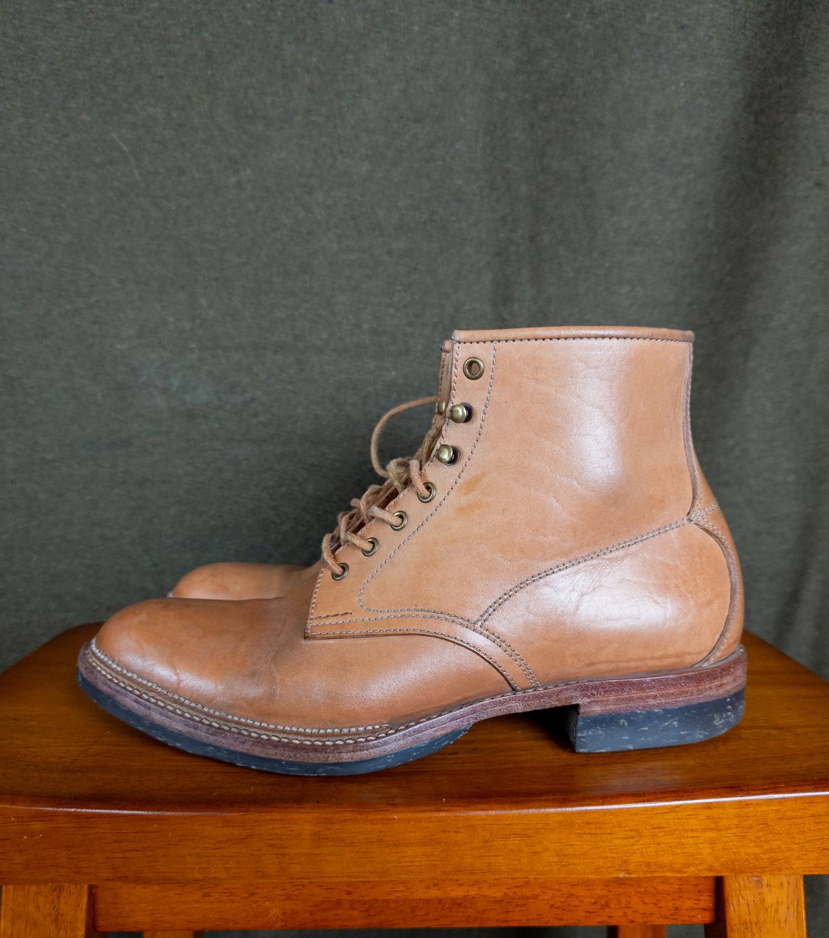 Photo by StarWarrior on March 5, 2024 of the Midas Spalla Derby Boot in Shinki Natural Oiled Horsebutt.