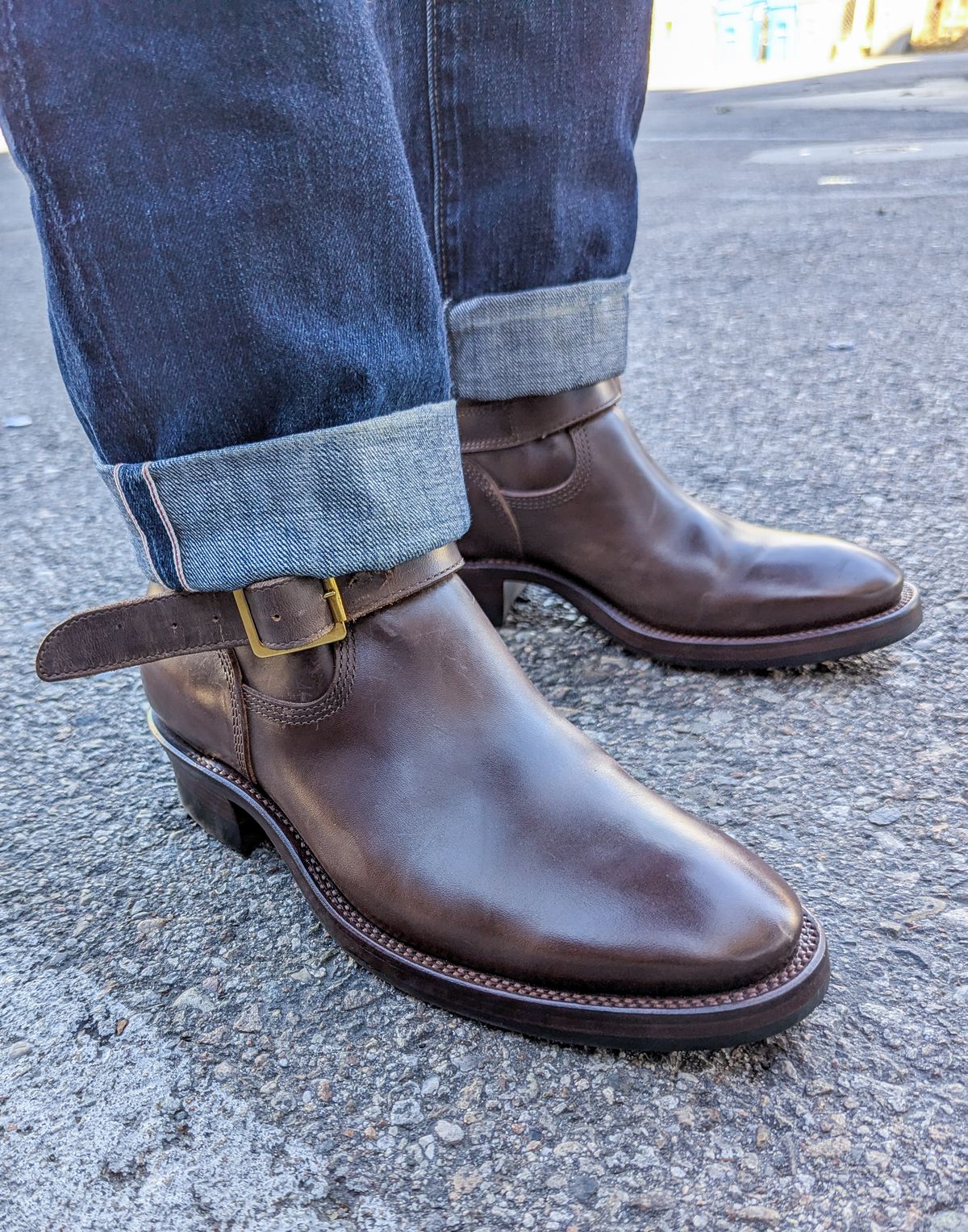 Photo by StarWarrior on October 9, 2025 of the Quan Shoemaker Engineer in Maryam Brown Horsebutt.