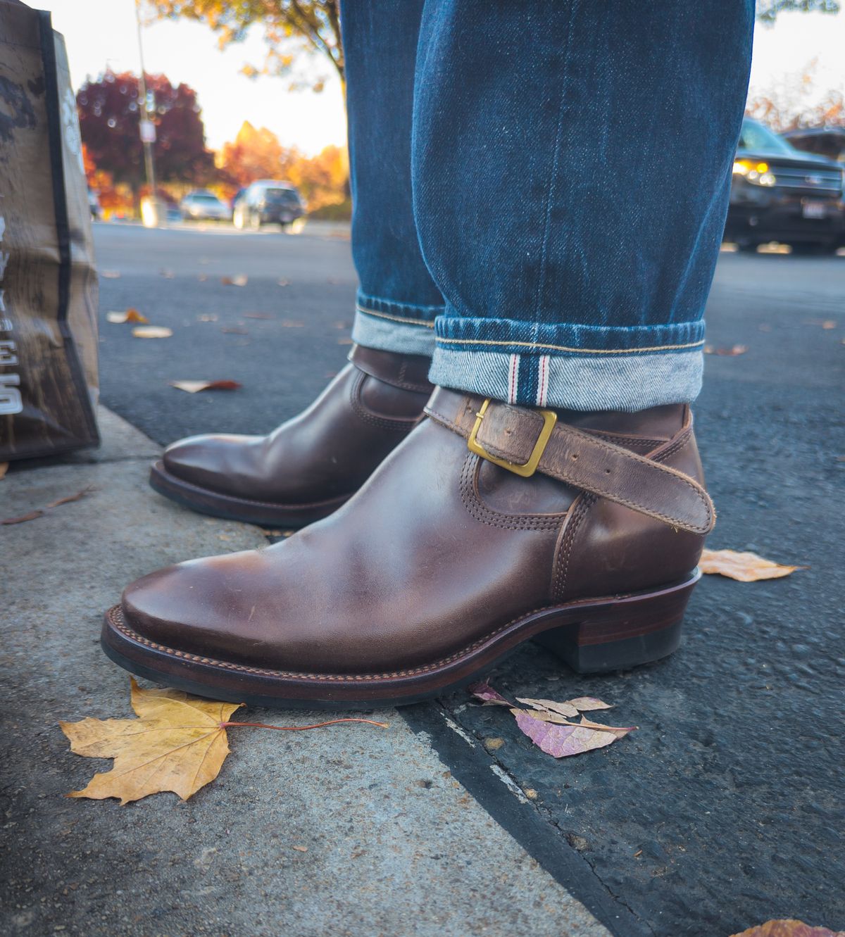 Photo by StarWarrior on October 30, 2025 of the Quan Shoemaker Engineer in Maryam Brown Horsebutt.