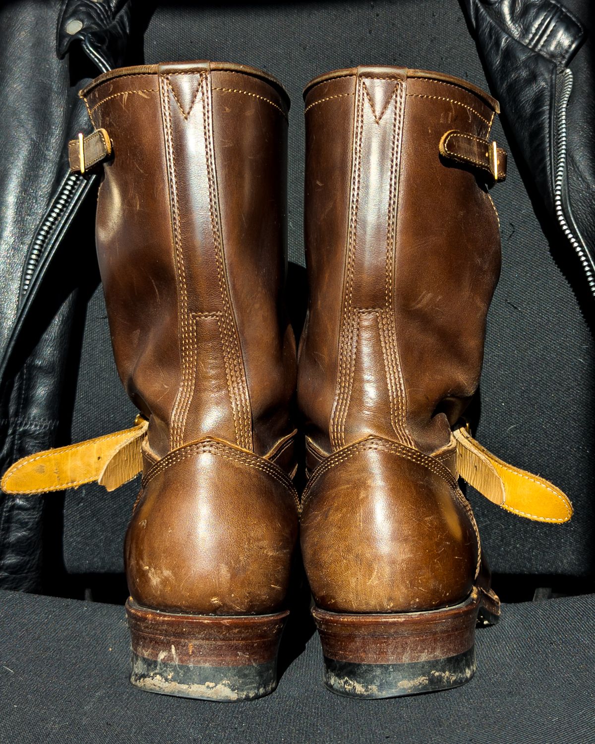 Photo by Frugal.Sole on February 5, 2026 of the Quan Shoemaker Engineer in Maryam Brown Horsebutt.