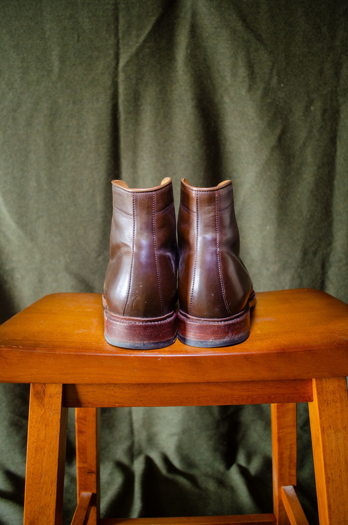 Photo by StarWarrior on December 4, 2024 of the Meermin Derby Boot in Shinki Olive Shell Cordovan.