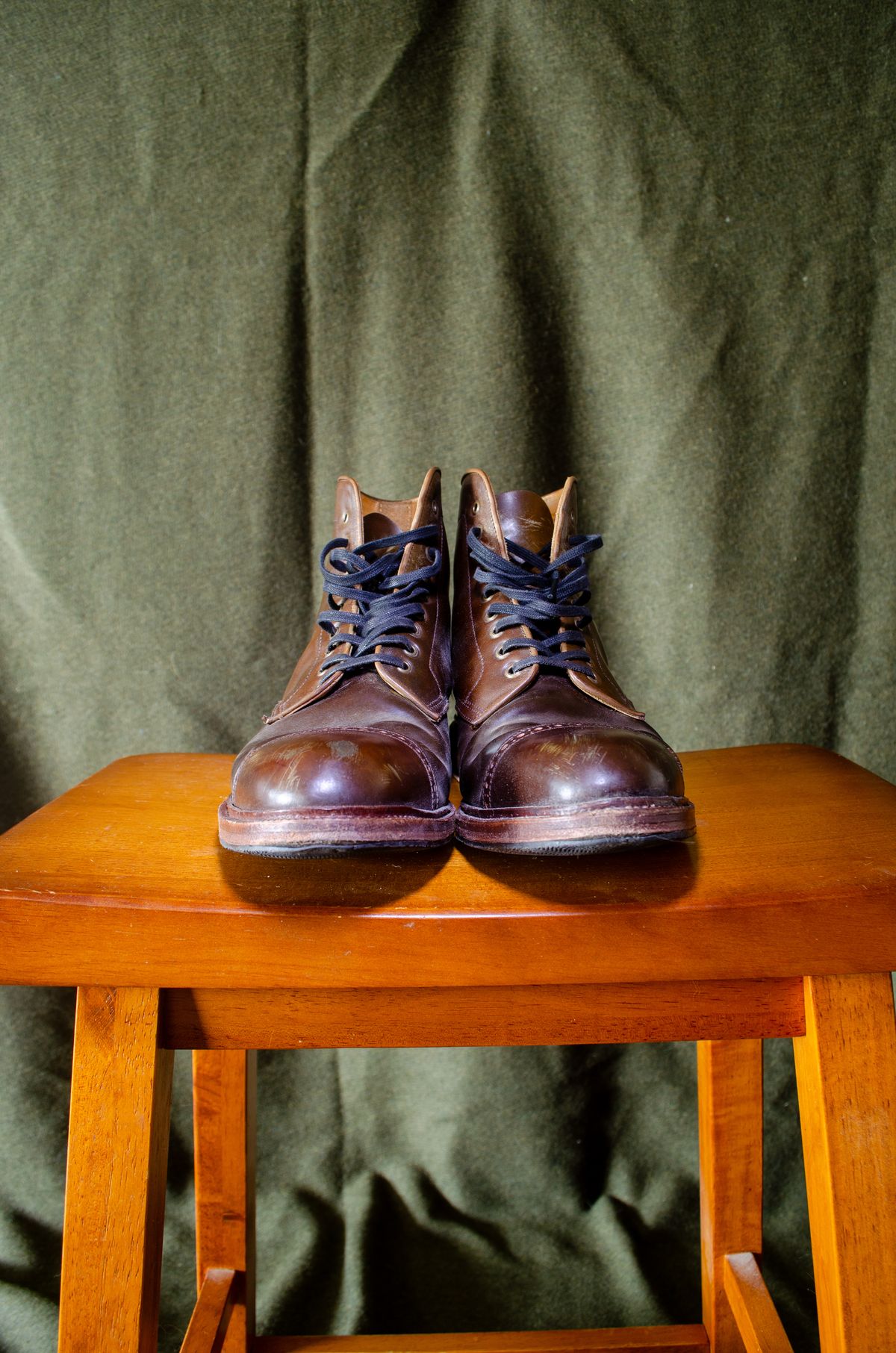 Photo by StarWarrior on December 4, 2024 of the Meermin Derby Boot in Shinki Olive Shell Cordovan.