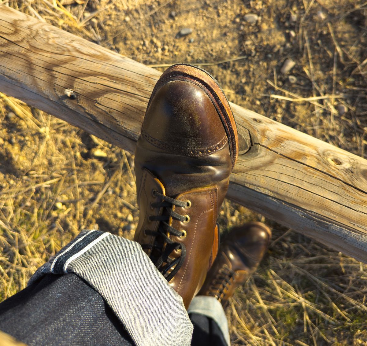 Photo by StarWarrior on December 4, 2024 of the Meermin Derby Boot in Shinki Olive Shell Cordovan.