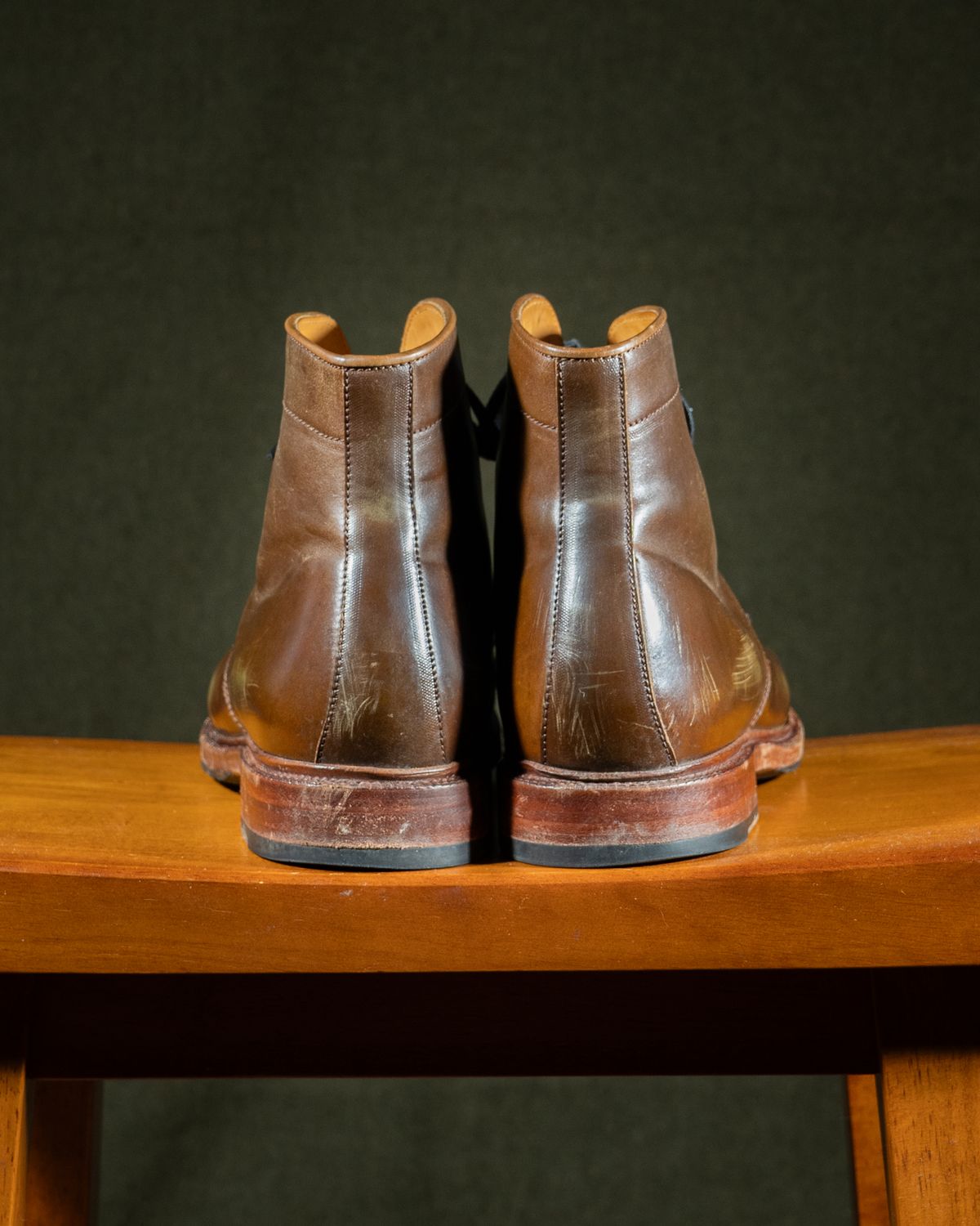 Photo by StarWarrior on January 3, 2025 of the Meermin Derby Boot in Shinki Olive Shell Cordovan.