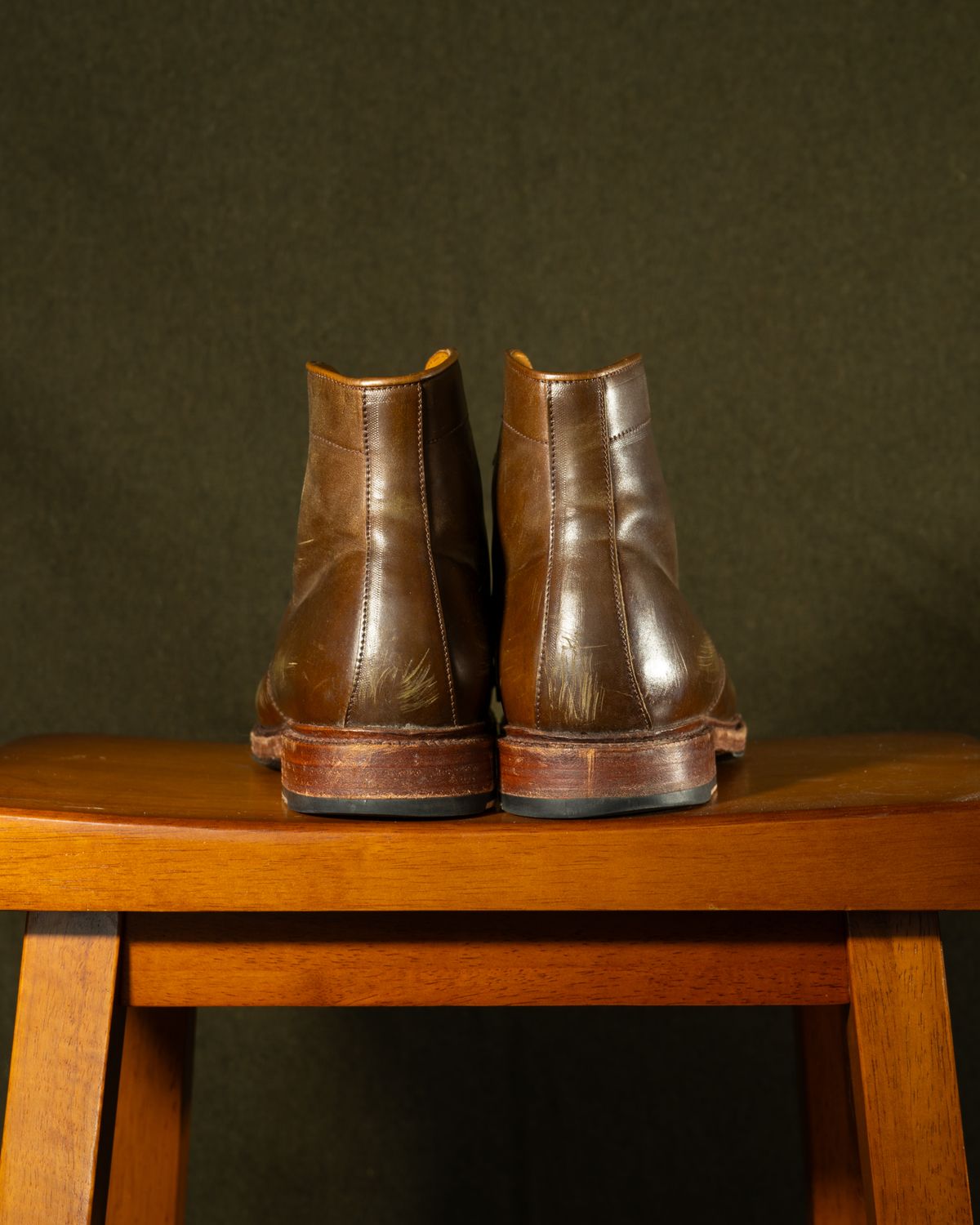 Photo by StarWarrior on February 5, 2025 of the Meermin Derby Boot in Shinki Olive Shell Cordovan.