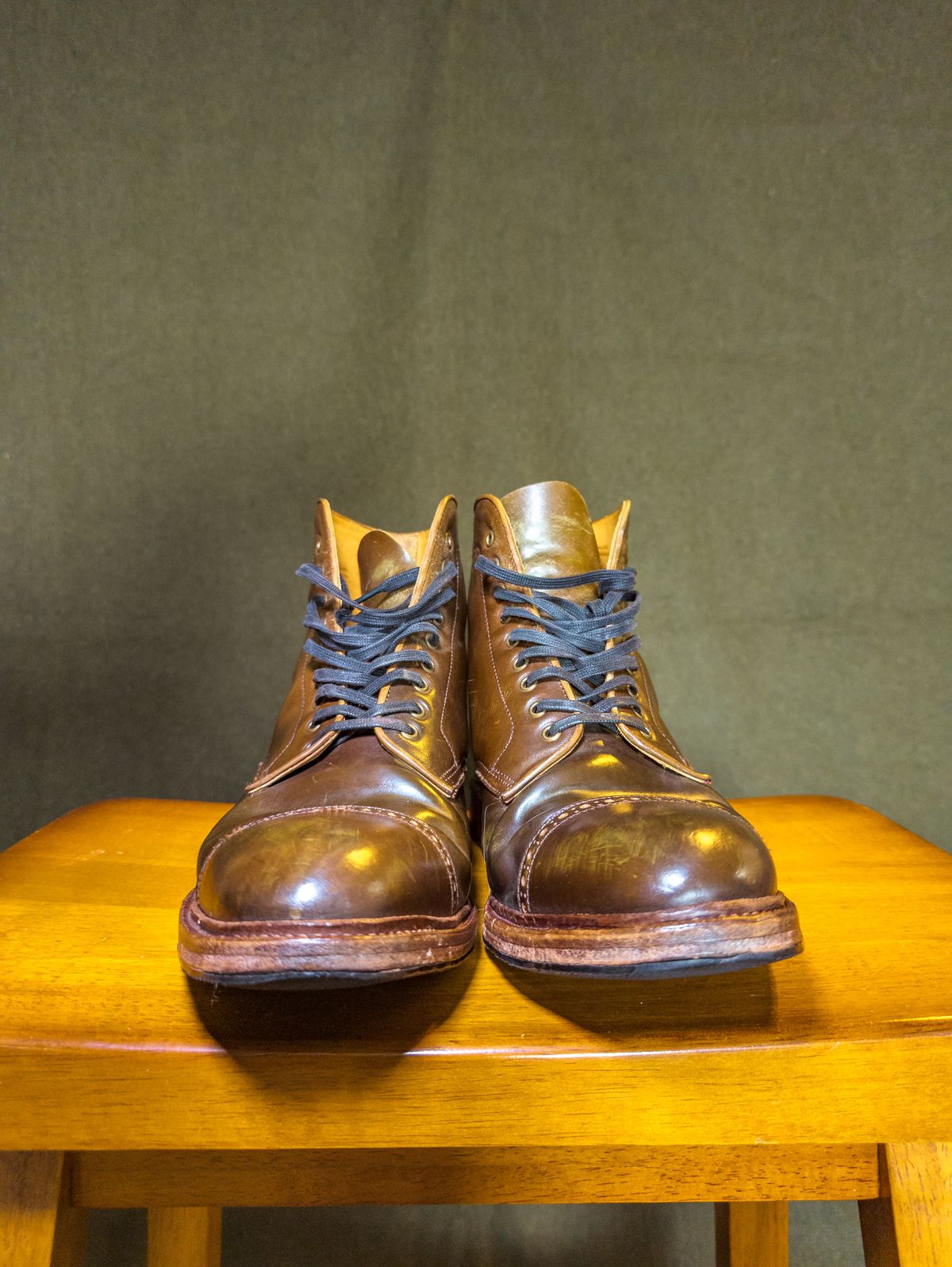 Photo by StarWarrior on March 5, 2025 of the Meermin Derby Boot in Shinki Olive Shell Cordovan.