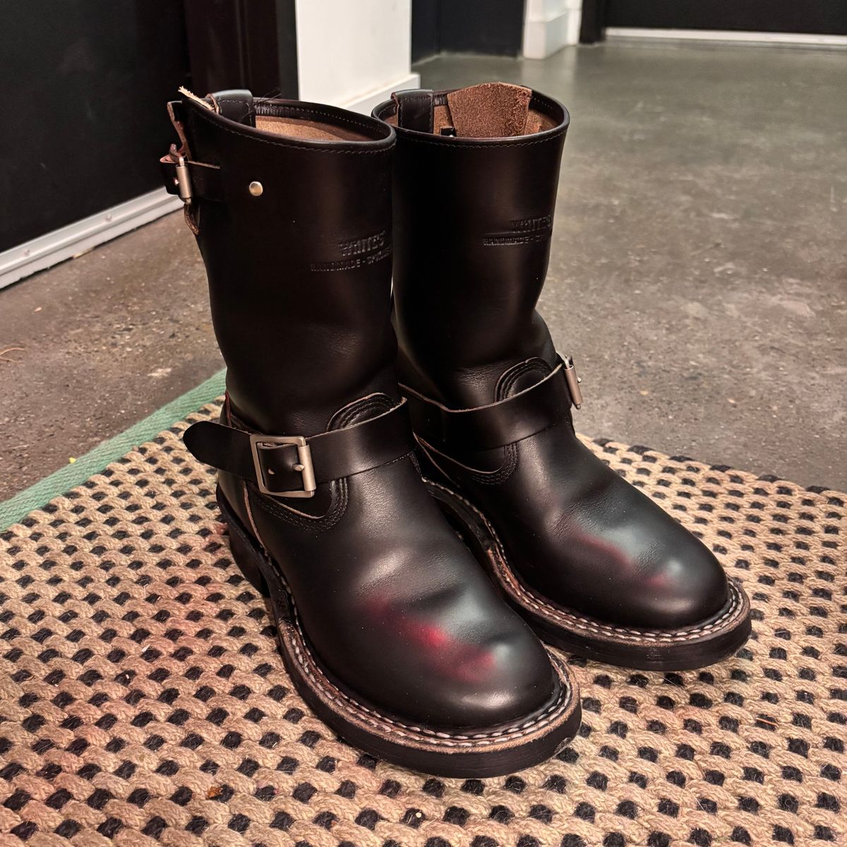 Photo by HolyBasil on January 30, 2026 of the White's Nomad Engineer Boots in Horween Black Chromexcel Horsehide.