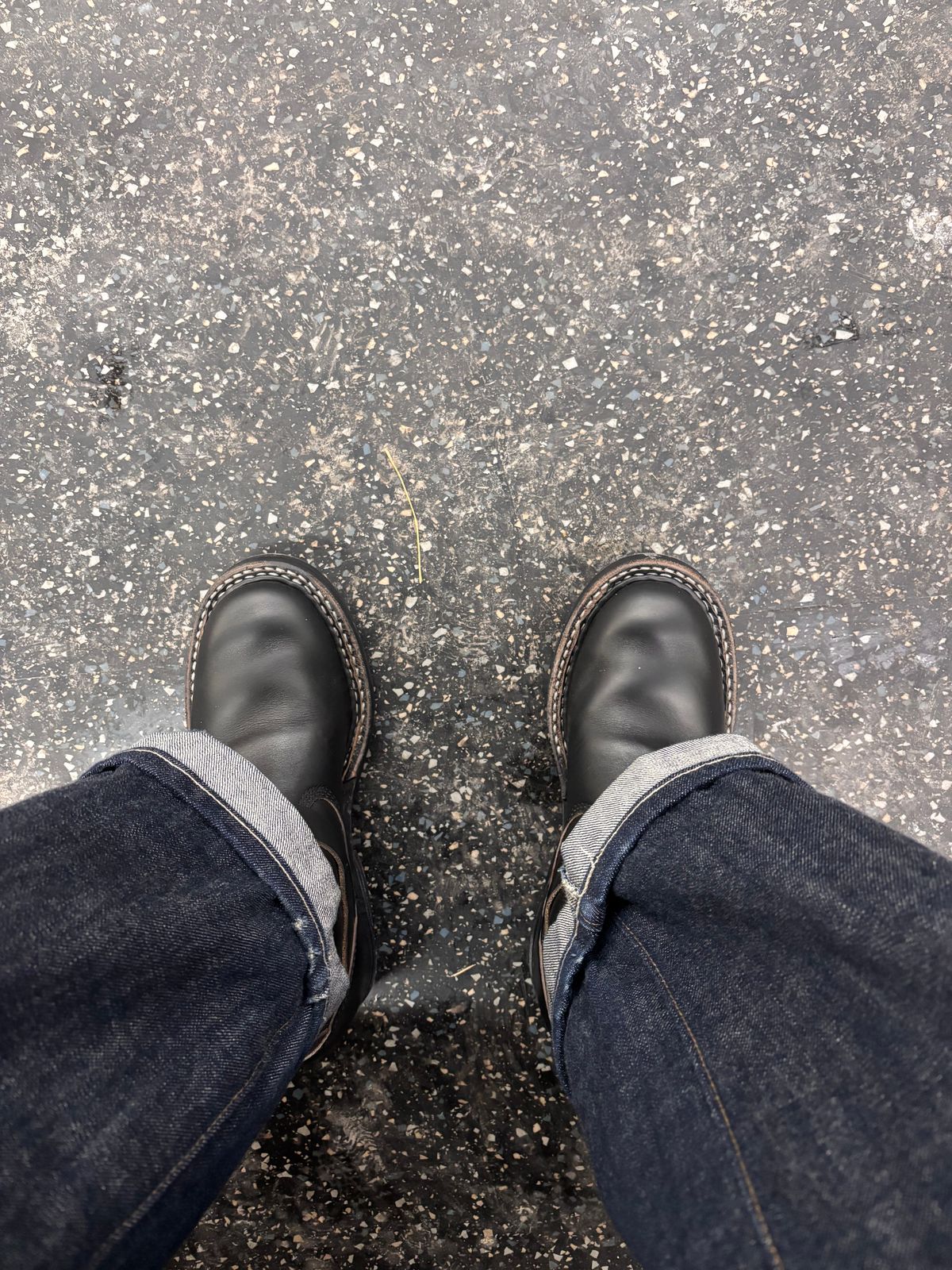 Photo by HolyBasil on February 2, 2026 of the White's Nomad Engineer Boots in Horween Black Chromexcel Horsehide.