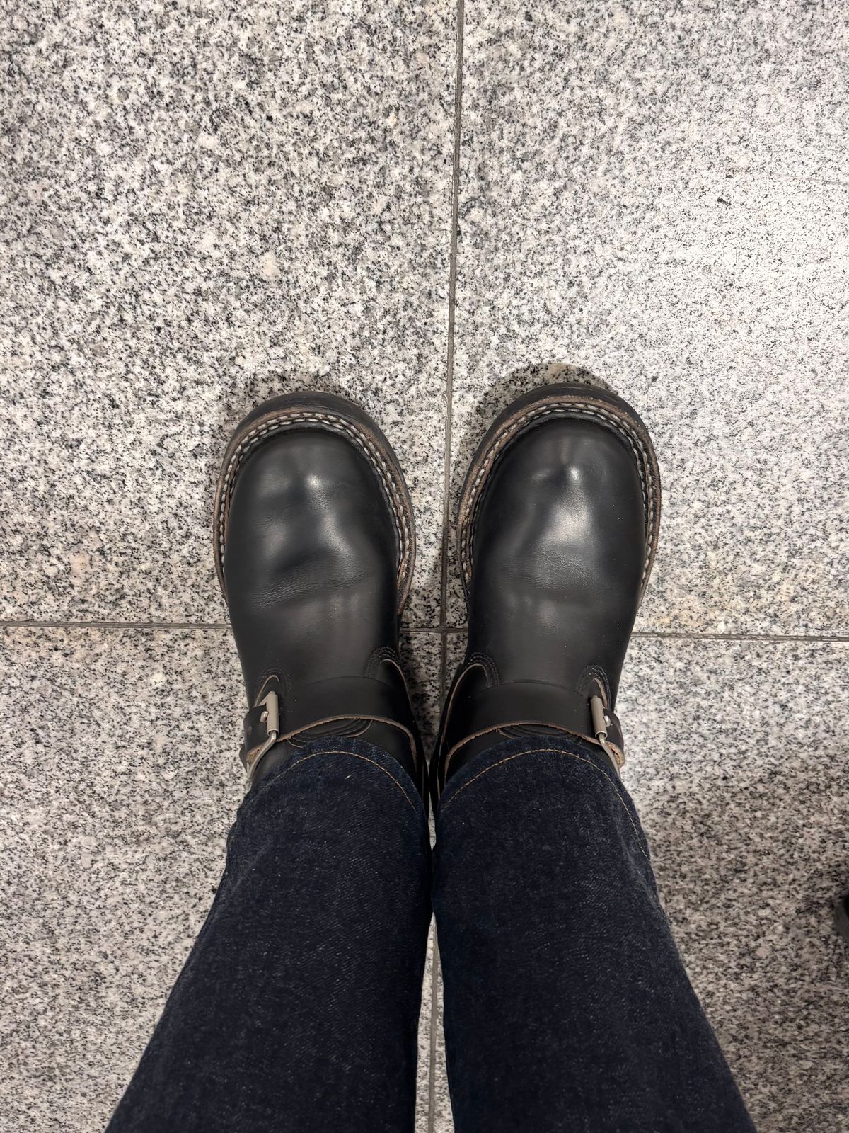 Photo by HolyBasil on March 9, 2026 of the White's Nomad Engineer Boots in Horween Black Chromexcel Horsehide.