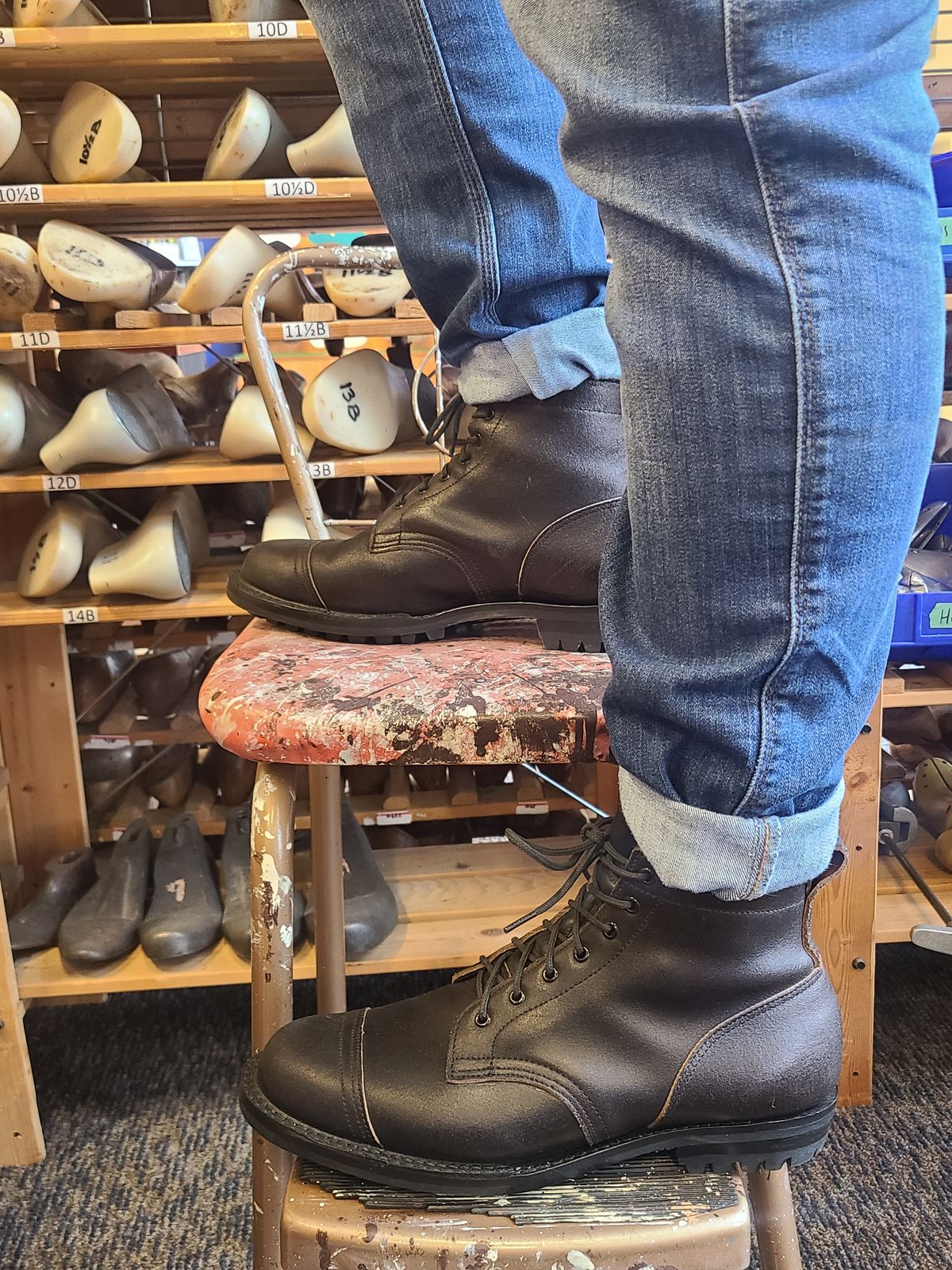 Photo by pnydm on October 5, 2022 of the Truman Service Boot in Horween Black Waxed Flesh.