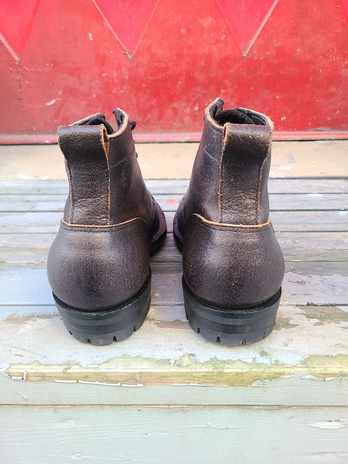 Photo by pnydm on October 5, 2022 of the Truman Service Boot in Horween Black Waxed Flesh.