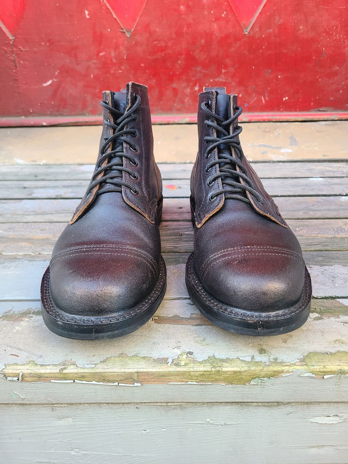 Photo by pnydm on October 5, 2022 of the Truman Service Boot in Horween Black Waxed Flesh.