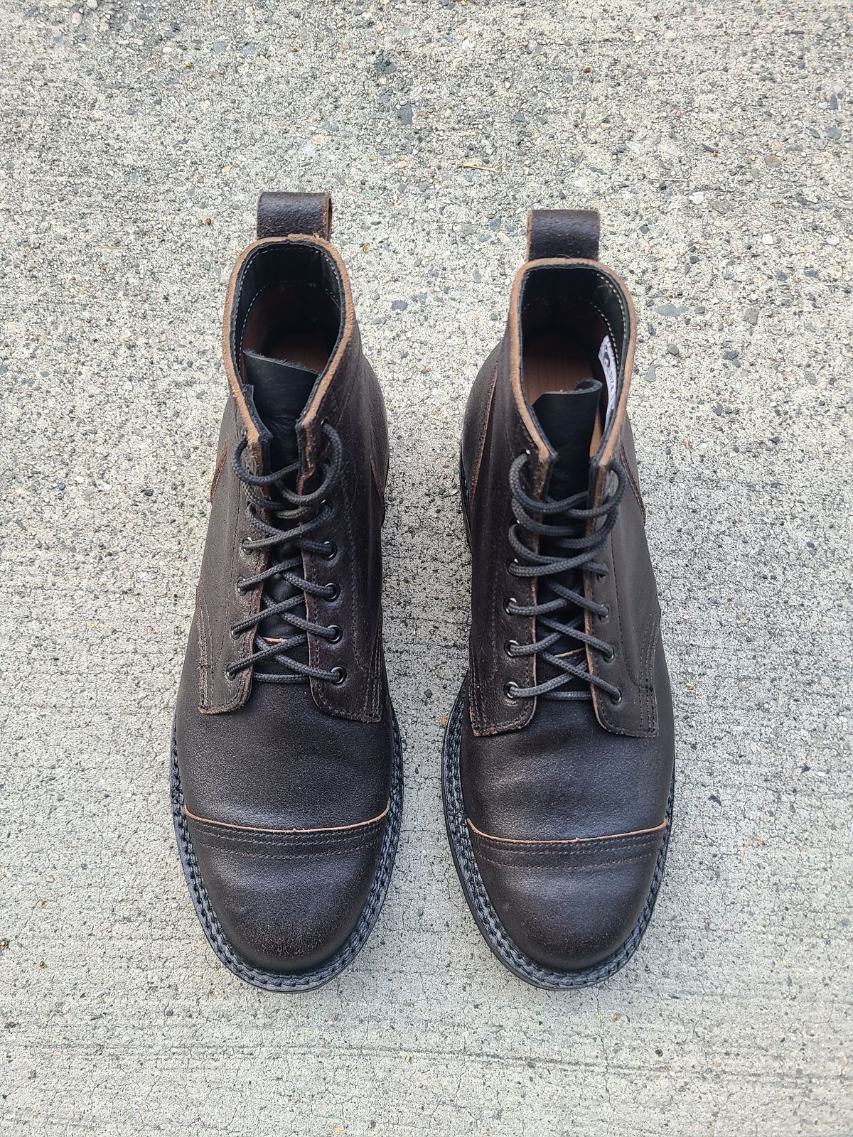 Photo by pnydm on October 5, 2022 of the Truman Service Boot in Horween Black Waxed Flesh.