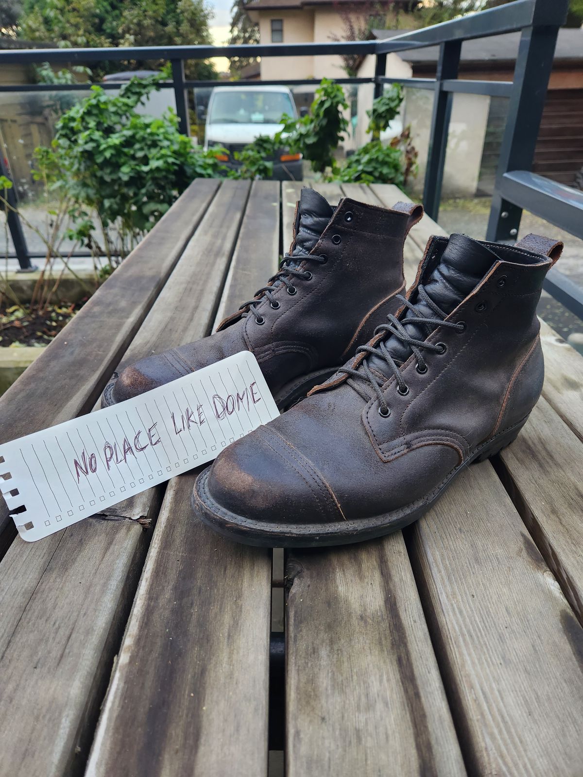 Photo by pnydm on November 5, 2022 of the Truman Service Boot in Horween Black Waxed Flesh.