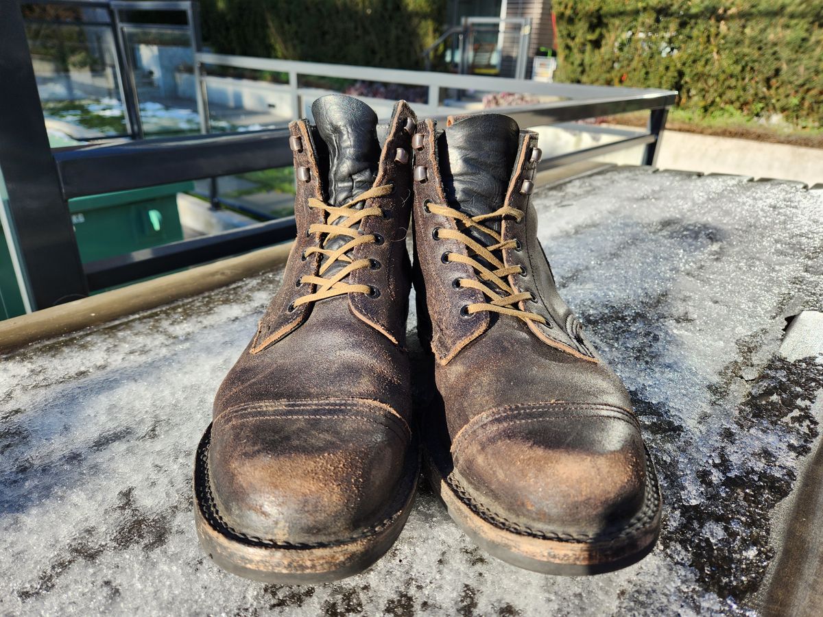 Photo by pnydm on December 5, 2022 of the Truman Service Boot in Horween Black Waxed Flesh.