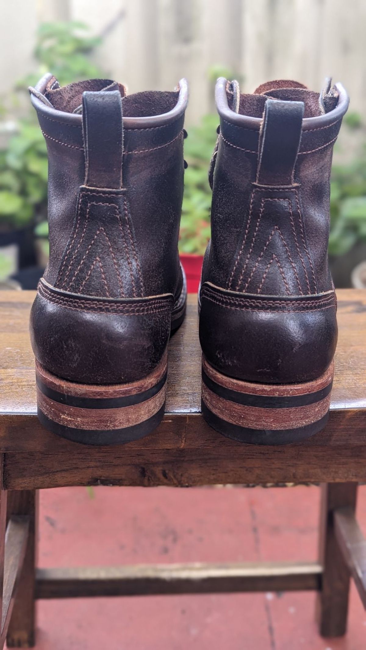 Photo by GreatAldini on January 5, 2024 of the Nicks Falcon in Horween Brown Waxed Flesh.