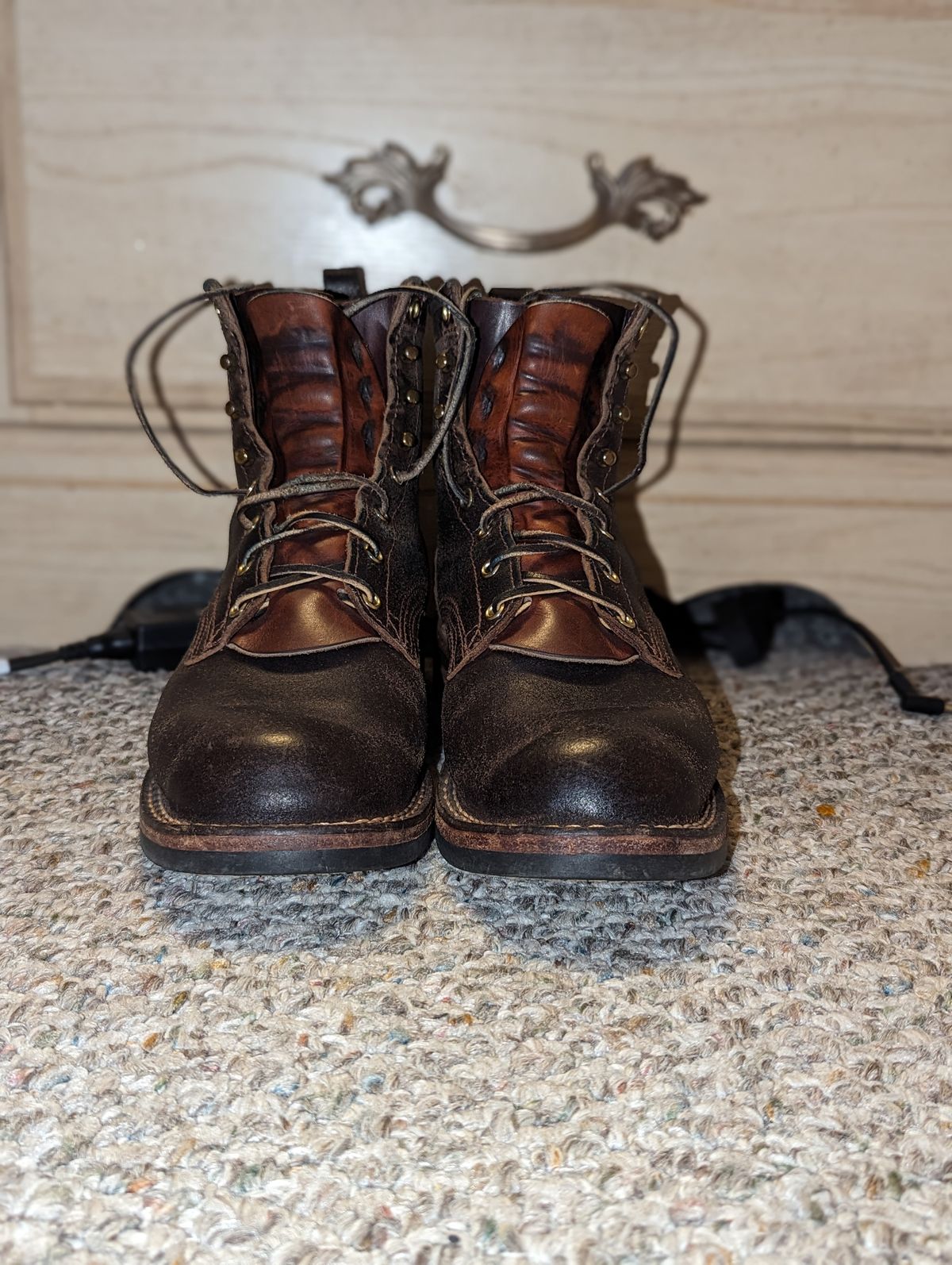 Photo by GreatAldini on February 3, 2024 of the Nicks Falcon in Horween Brown Waxed Flesh.