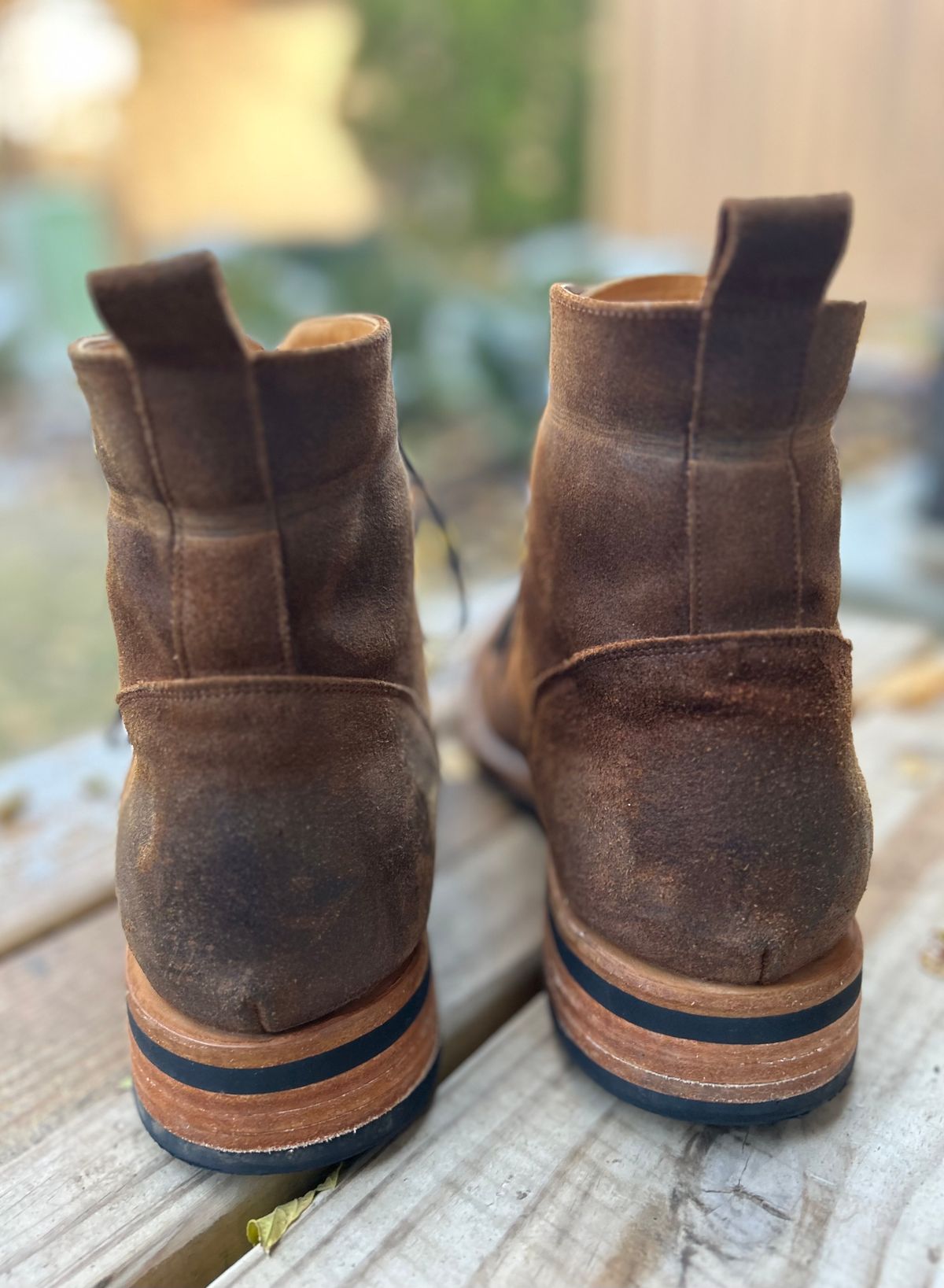 Photo by heritage_boots_obsessed on November 2, 2023 of the TAFT Stitchdown Legacy Boot in C.F. Stead Rust Waxy Commander Suede.