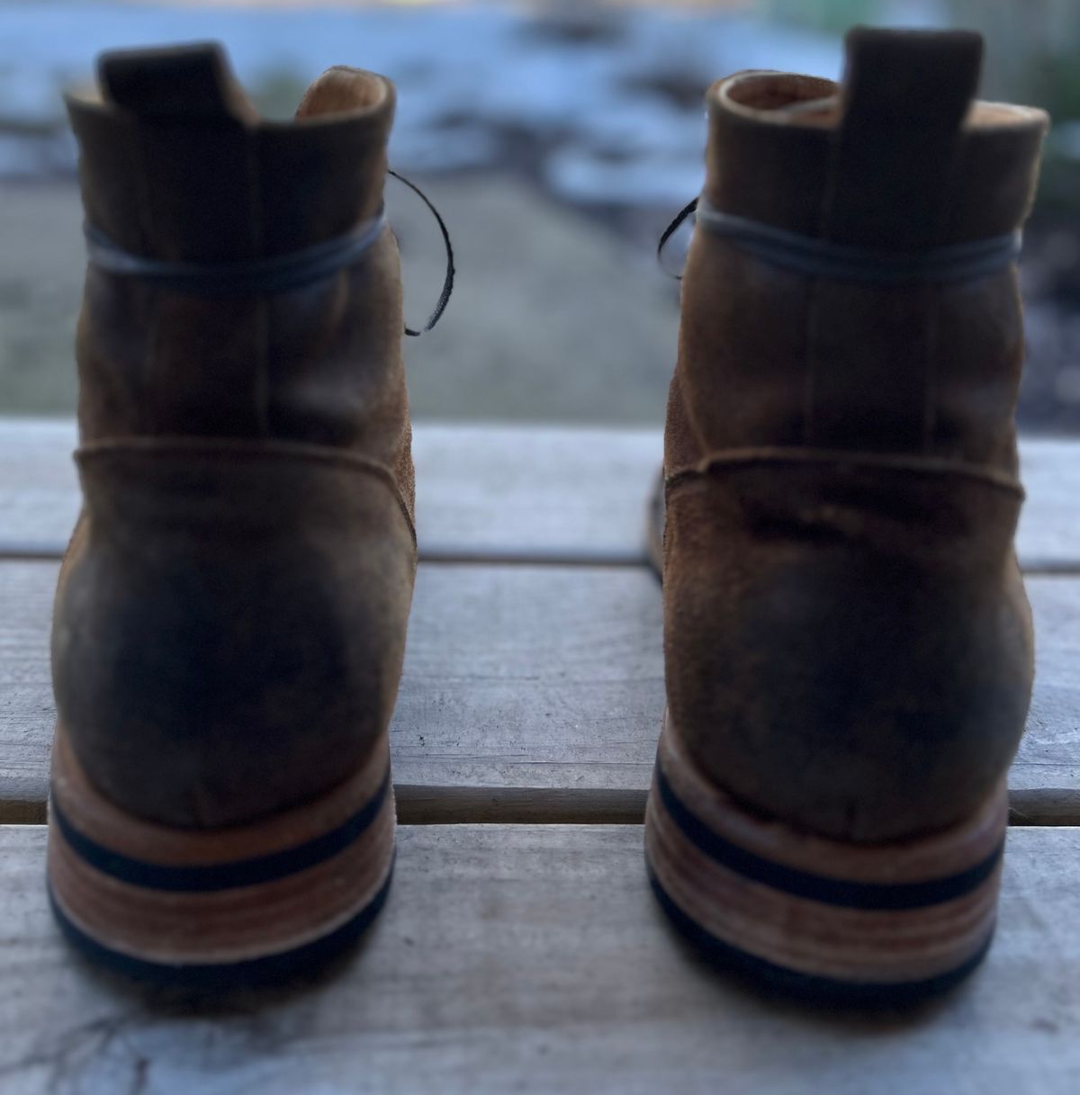 Photo by heritage_boots_obsessed on February 4, 2024 of the TAFT Stitchdown Legacy Boot in C.F. Stead Rust Waxy Commander Suede.