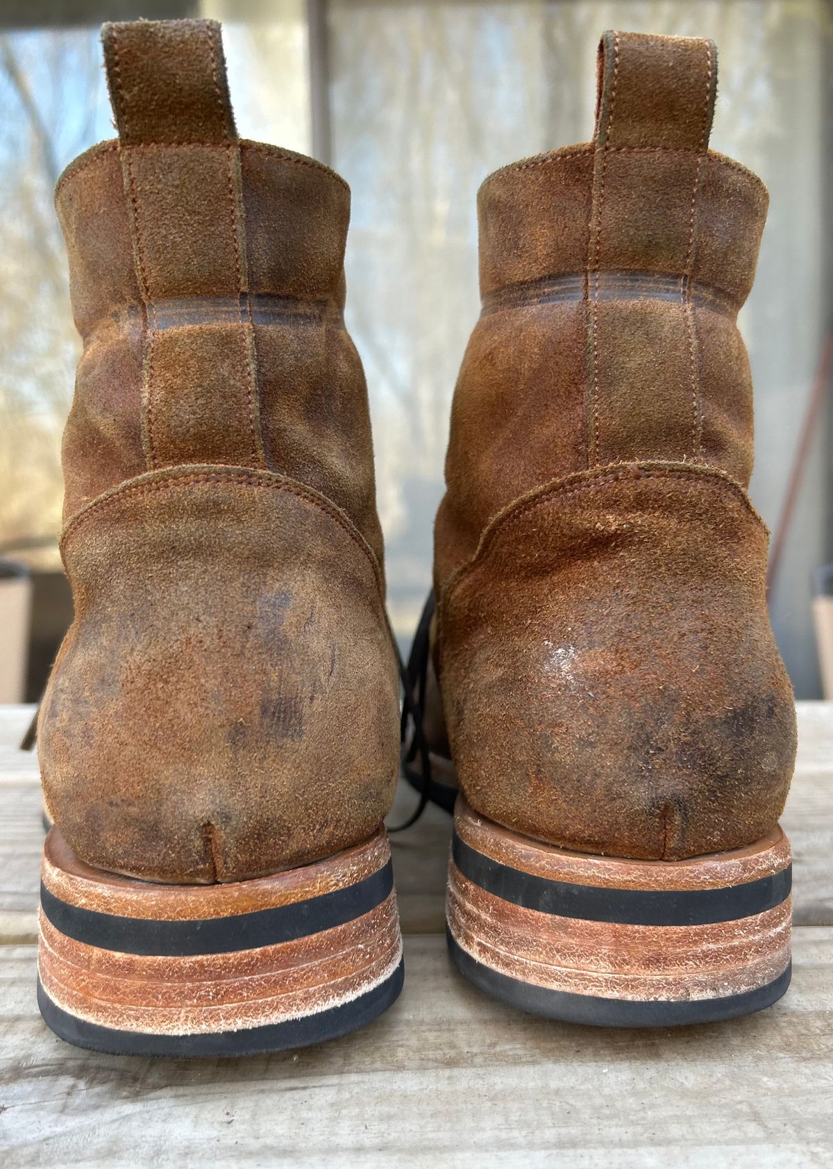 Photo by heritage_boots_obsessed on March 3, 2024 of the TAFT Stitchdown Legacy Boot in C.F. Stead Rust Waxy Commander Suede.