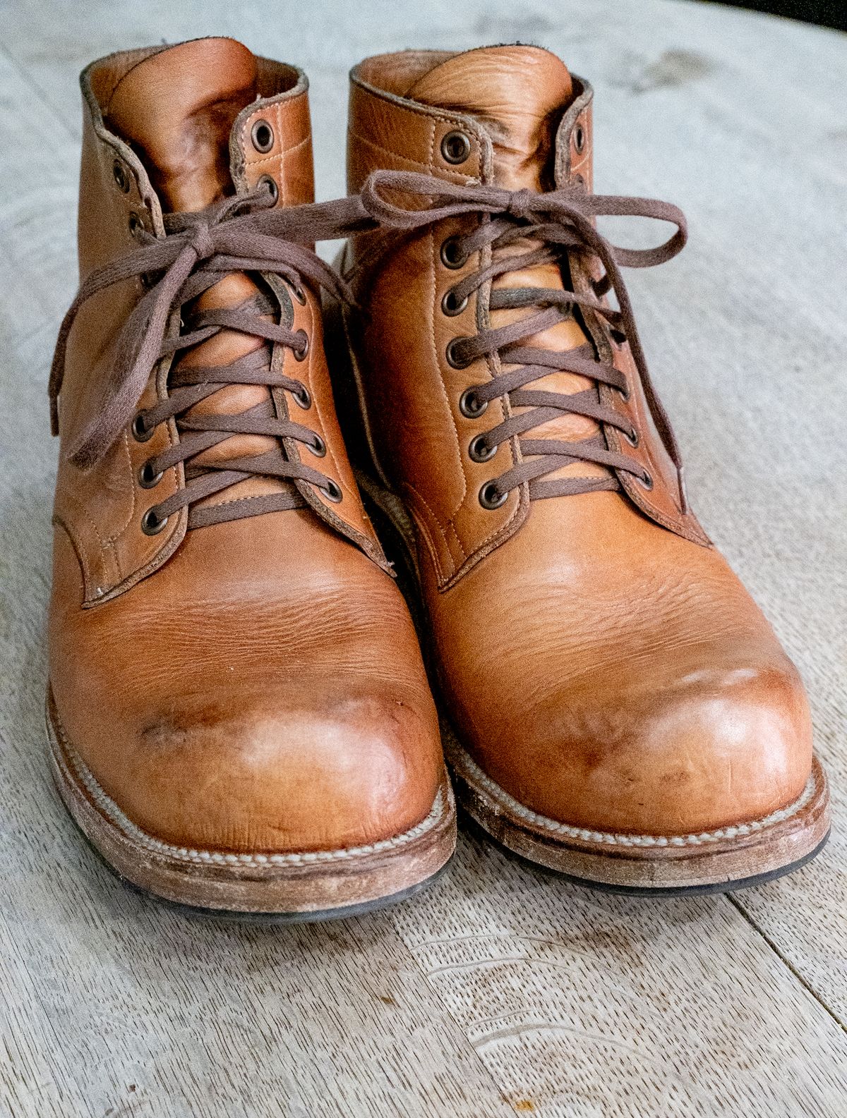 Photo by rustic.boots on December 5, 2024 of the Viberg Service Boot in Horween Raw Natural Wolly Chromexcel.