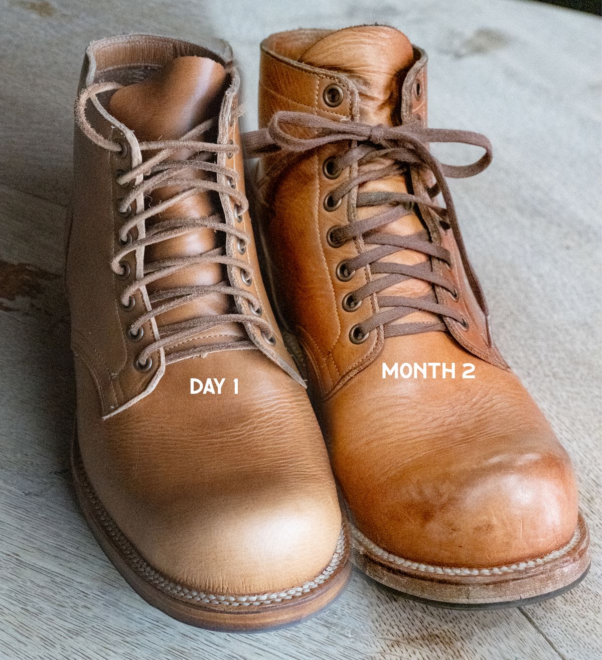 Photo by rustic.boots on December 5, 2024 of the Viberg Service Boot in Horween Raw Natural Wolly Chromexcel.