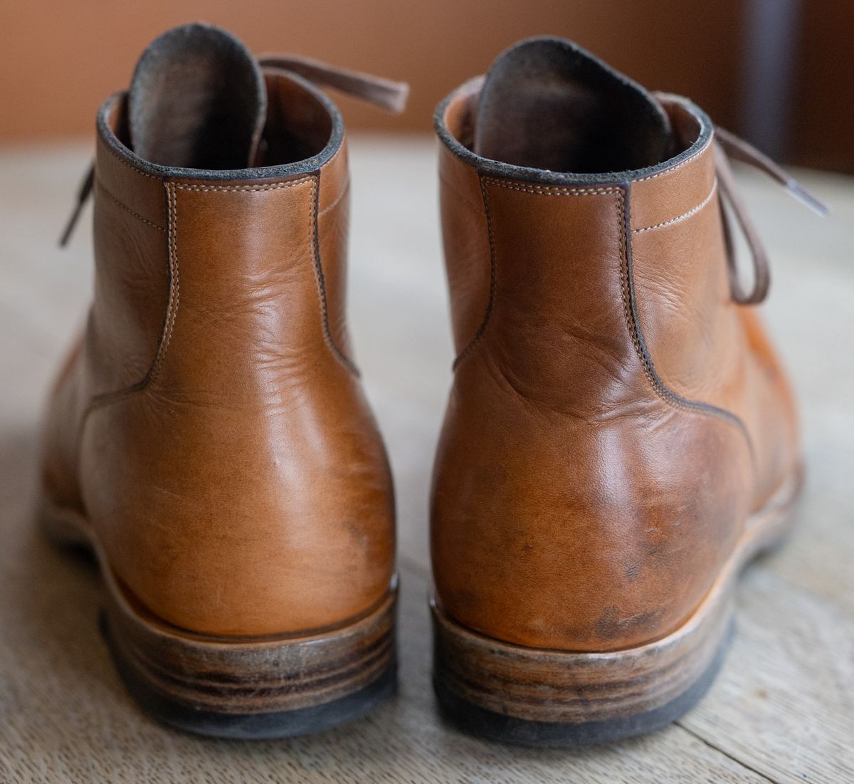 Photo by rustic.boots on January 2, 2025 of the Viberg Service Boot in Horween Raw Natural Wolly Chromexcel.