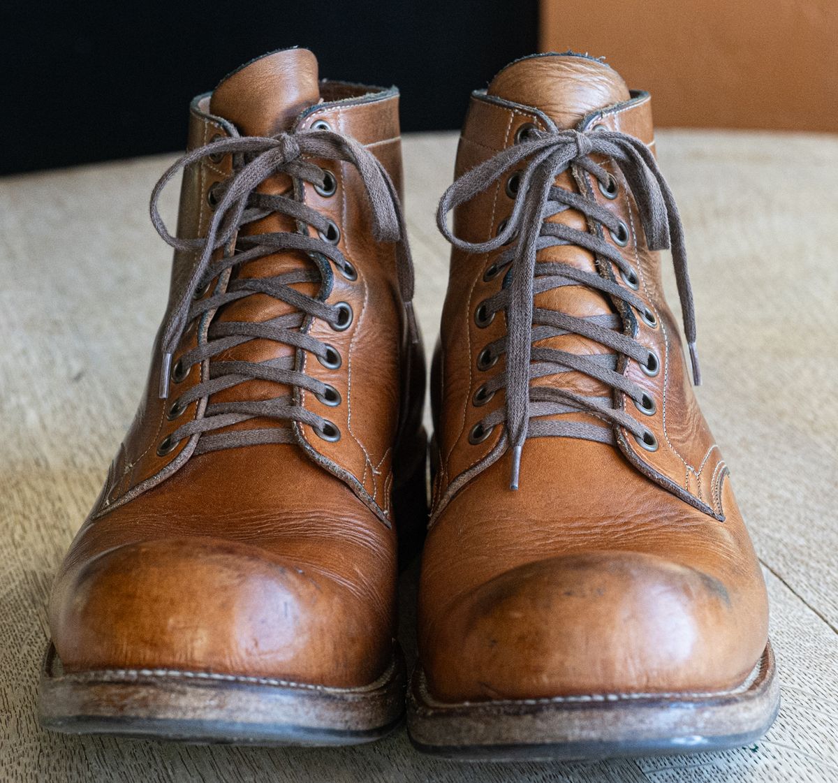 Photo by rustic.boots on March 1, 2025 of the Viberg Service Boot in Horween Raw Natural Wolly Chromexcel.