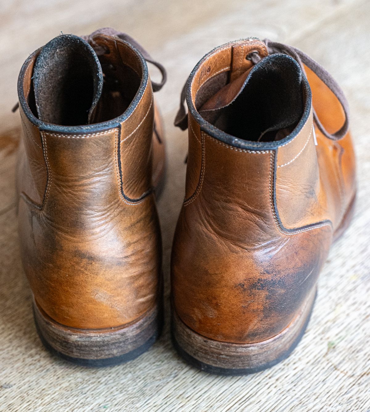 Photo by rustic.boots on April 3, 2025 of the Viberg Service Boot in Horween Raw Natural Wolly Chromexcel.