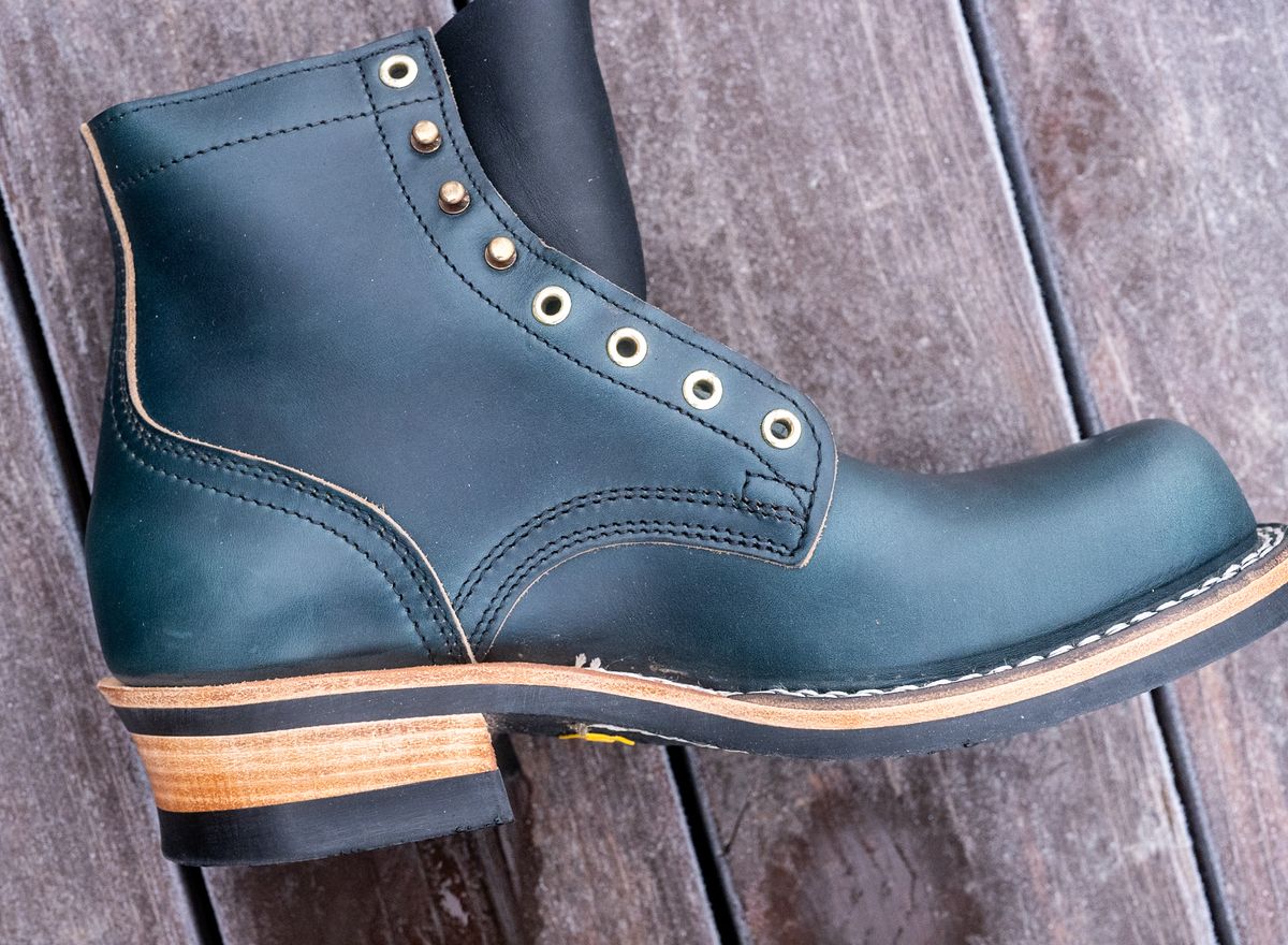 Photo by rustic.boots on January 22, 2026 of the Nicks Palisade in Horween Navy Chromexcel.