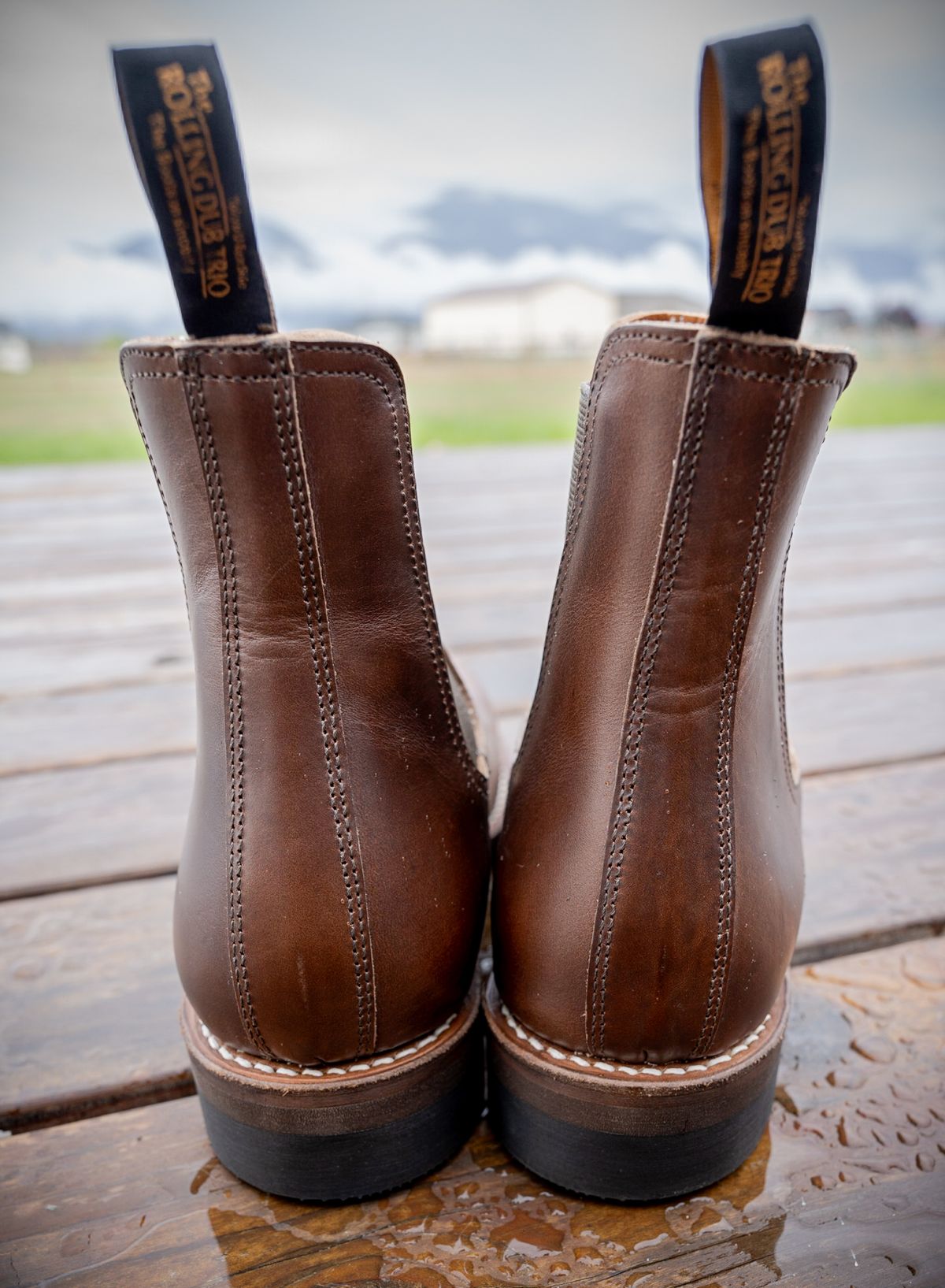 Photo by rustic.boots on October 2, 2023 of the Rolling Dub Trio Stan in Horween Brown Chromexcel.