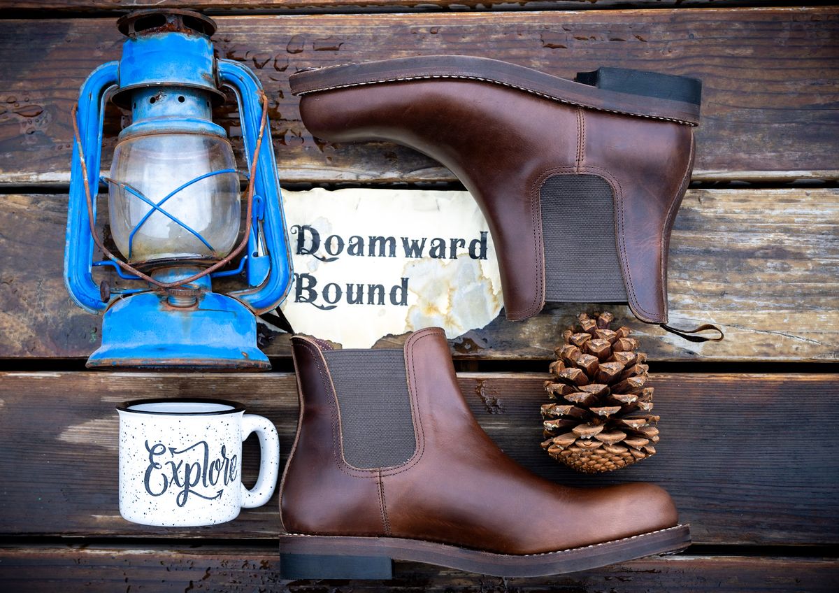Photo by rustic.boots on October 1, 2023 of the Rolling Dub Trio Stan in Horween Brown Chromexcel.