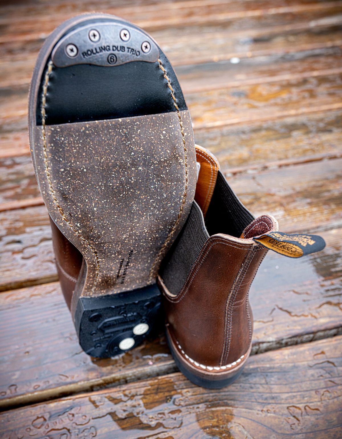 Photo by rustic.boots on September 30, 2023 of the Rolling Dub Trio Stan in Horween Brown Chromexcel.