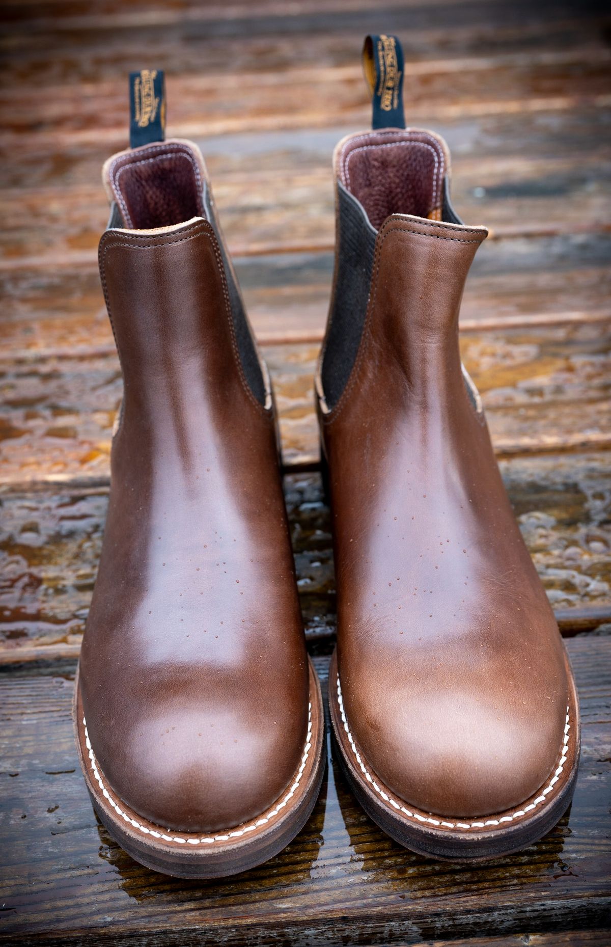 Photo by rustic.boots on October 3, 2023 of the Rolling Dub Trio Stan in Horween Brown Chromexcel.