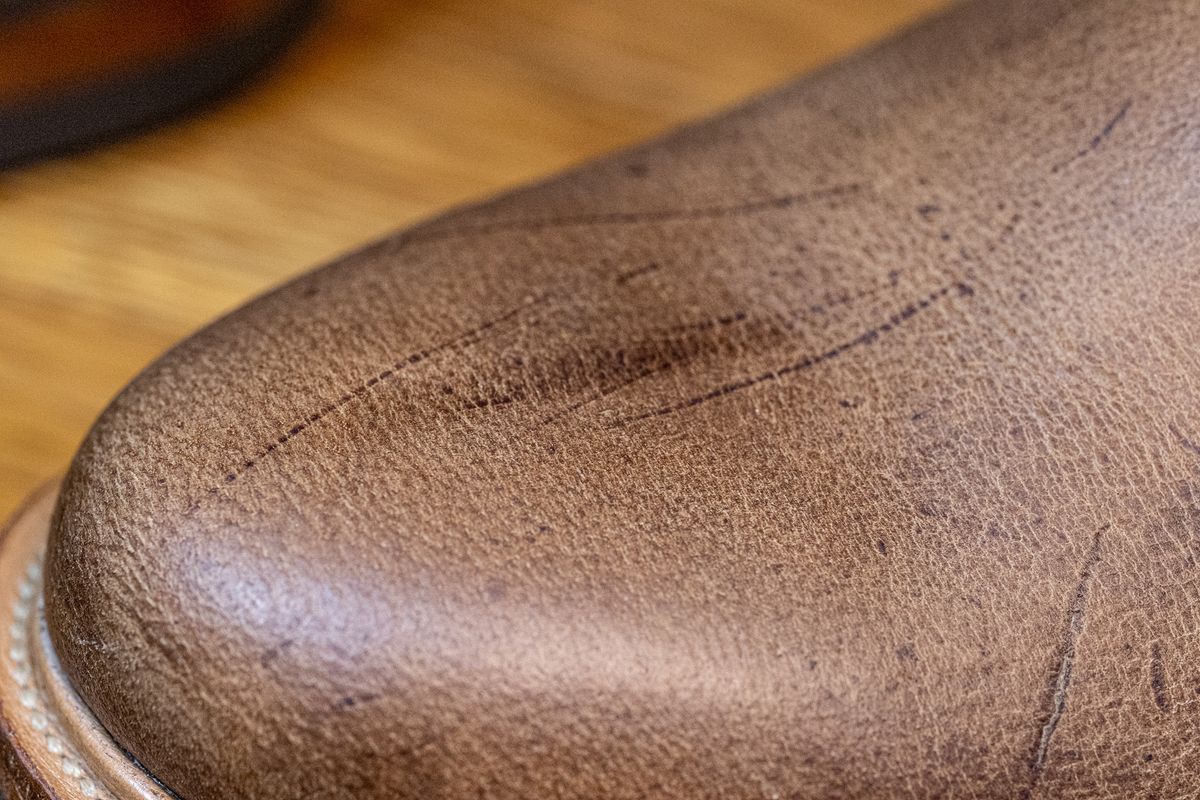 Photo by rustic.boots on October 2, 2022 of the Viberg Chelsea in C.F. Stead Camel Hair Waxed Kudu.