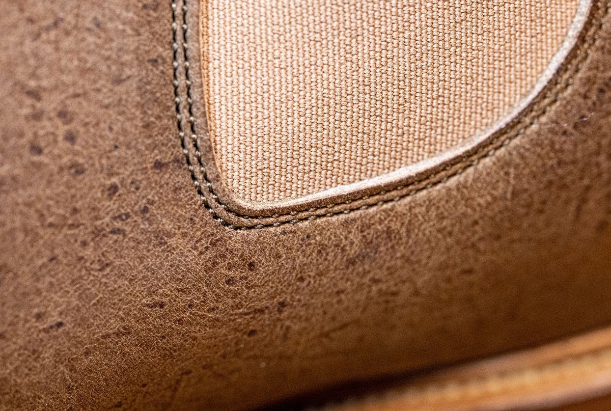 Photo by rustic.boots on October 2, 2022 of the Viberg Chelsea in C.F. Stead Camel Hair Waxed Kudu.