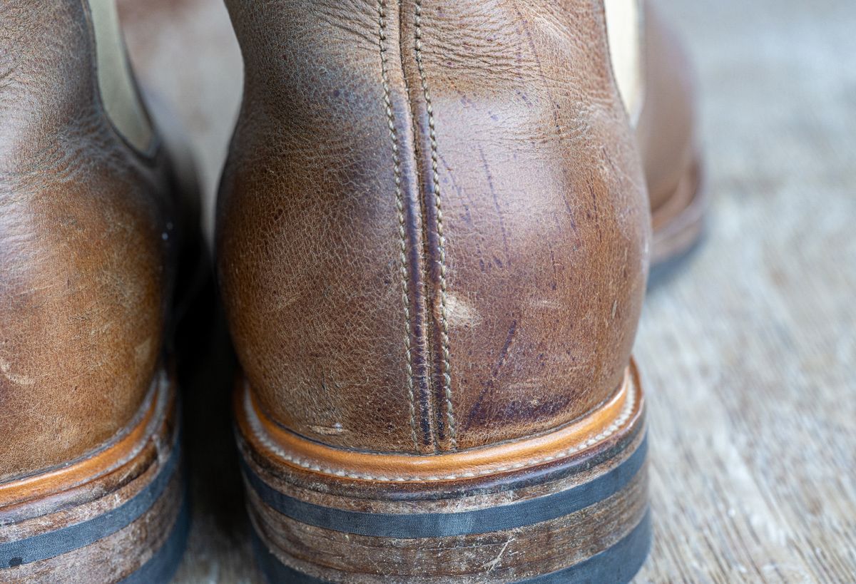 Photo by rustic.boots on March 4, 2023 of the Viberg Chelsea in C.F. Stead Camel Hair Waxed Kudu.