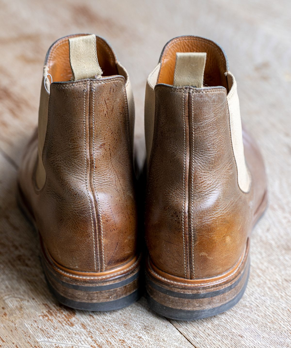 Photo by rustic.boots on April 4, 2023 of the Viberg Chelsea in C.F. Stead Camel Hair Waxed Kudu.