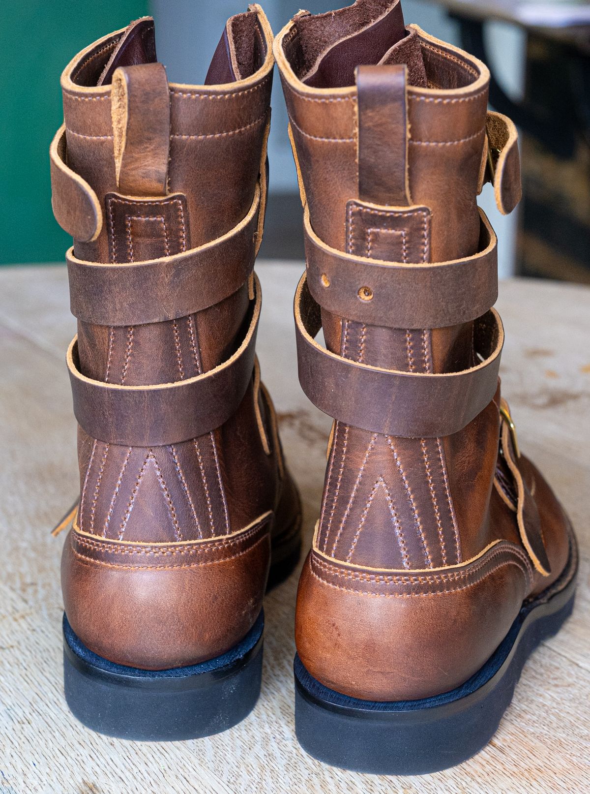 Photo by rustic.boots on October 2, 2025 of the Nicks TankerPro in Horween Orange Predator.