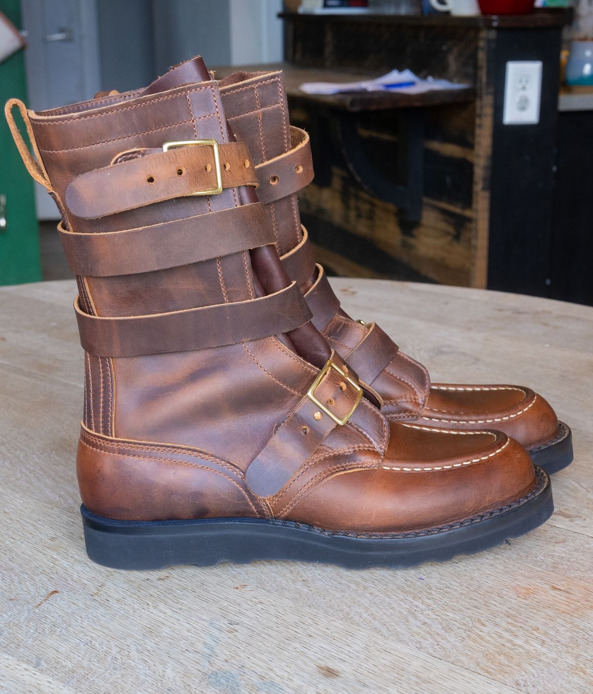 Photo by rustic.boots on October 2, 2025 of the Nicks TankerPro in Horween Orange Predator.