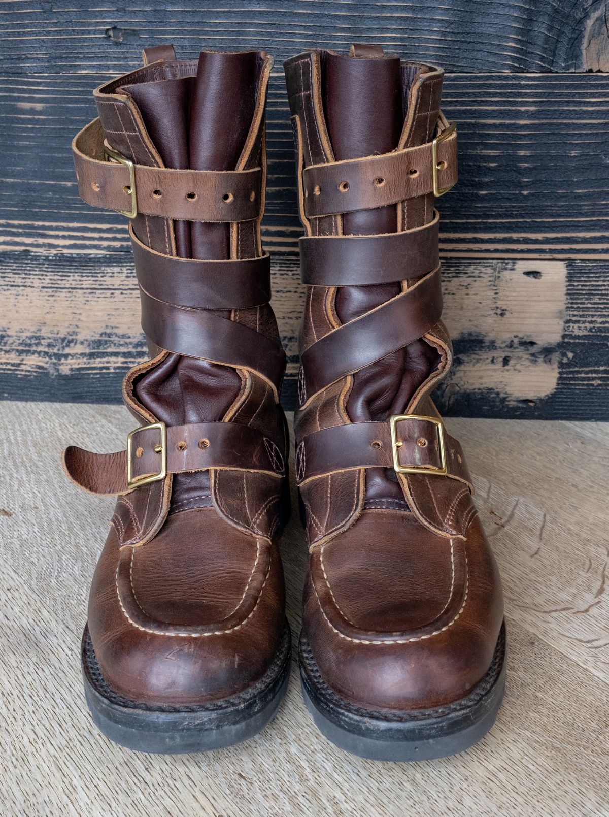 Photo by rustic.boots on November 3, 2025 of the Nicks TankerPro in Horween Orange Predator.