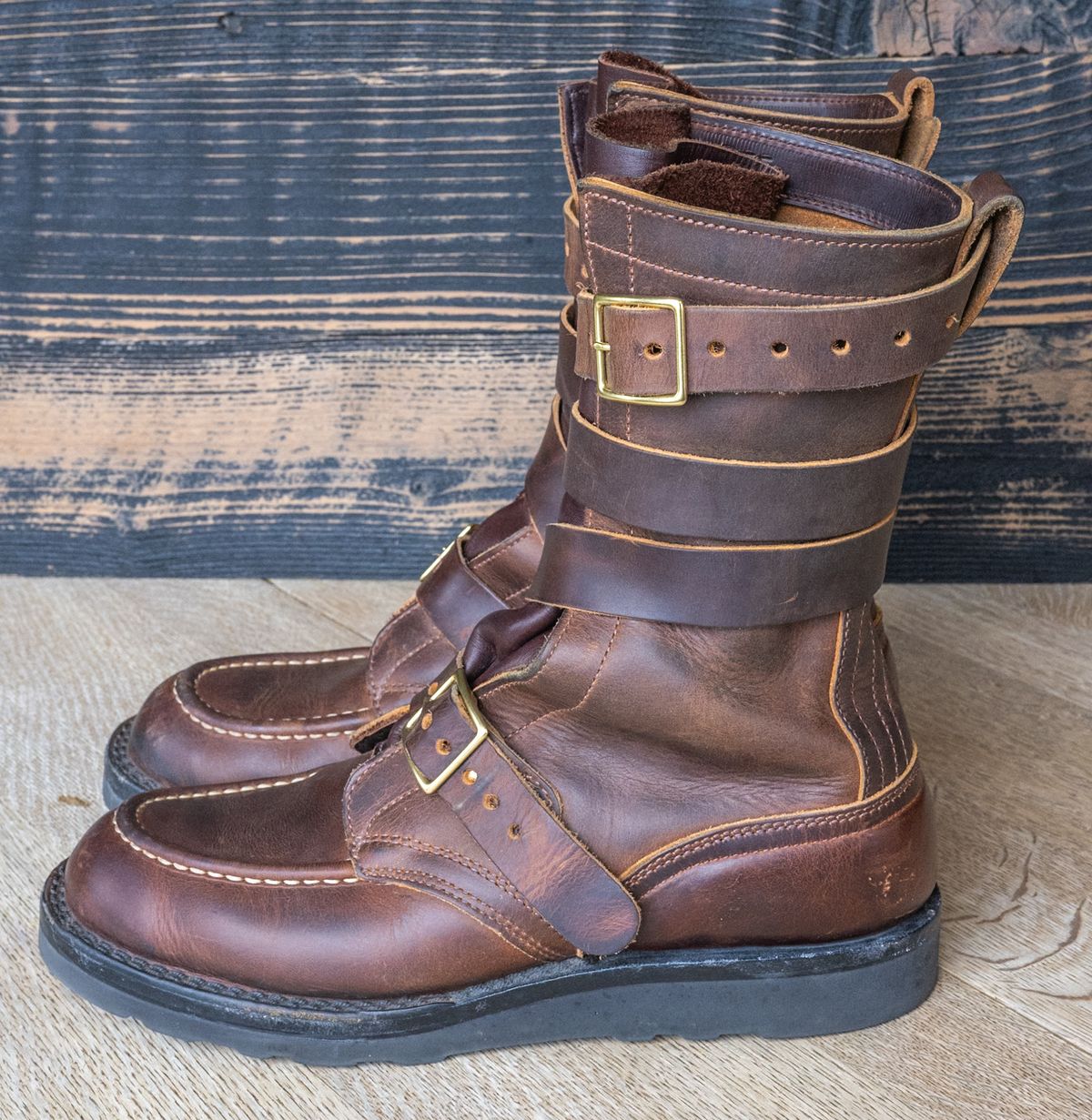 Photo by rustic.boots on November 3, 2025 of the Nicks TankerPro in Horween Orange Predator.