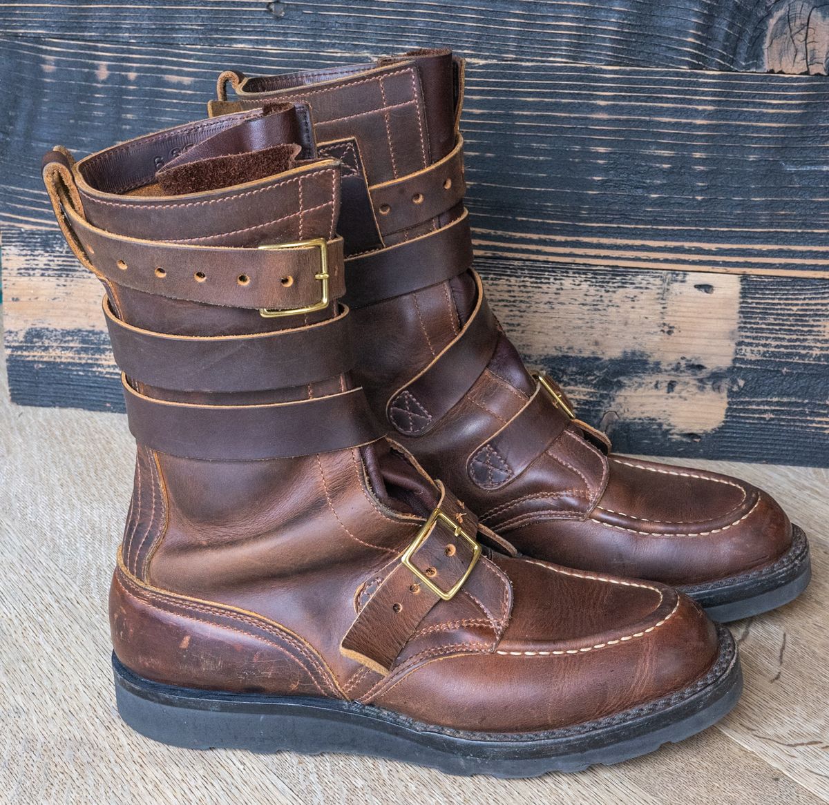 Photo by rustic.boots on November 3, 2025 of the Nicks TankerPro in Horween Orange Predator.