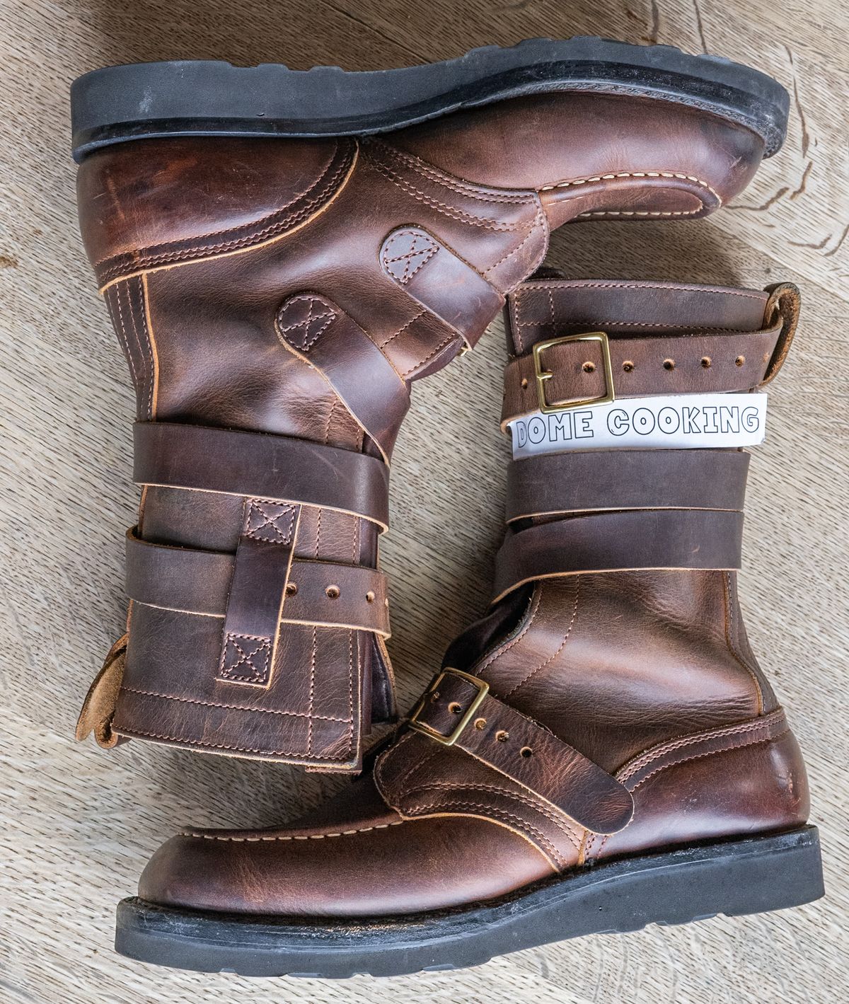 Photo by rustic.boots on November 3, 2025 of the Nicks TankerPro in Horween Orange Predator.