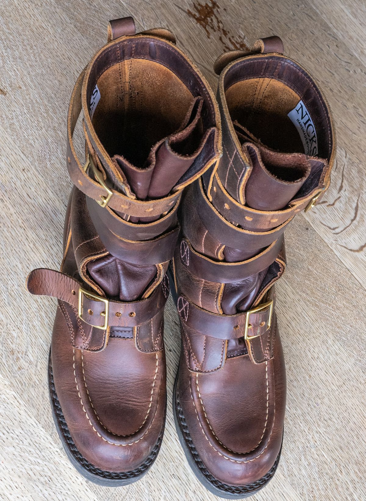 Photo by rustic.boots on November 3, 2025 of the Nicks TankerPro in Horween Orange Predator.