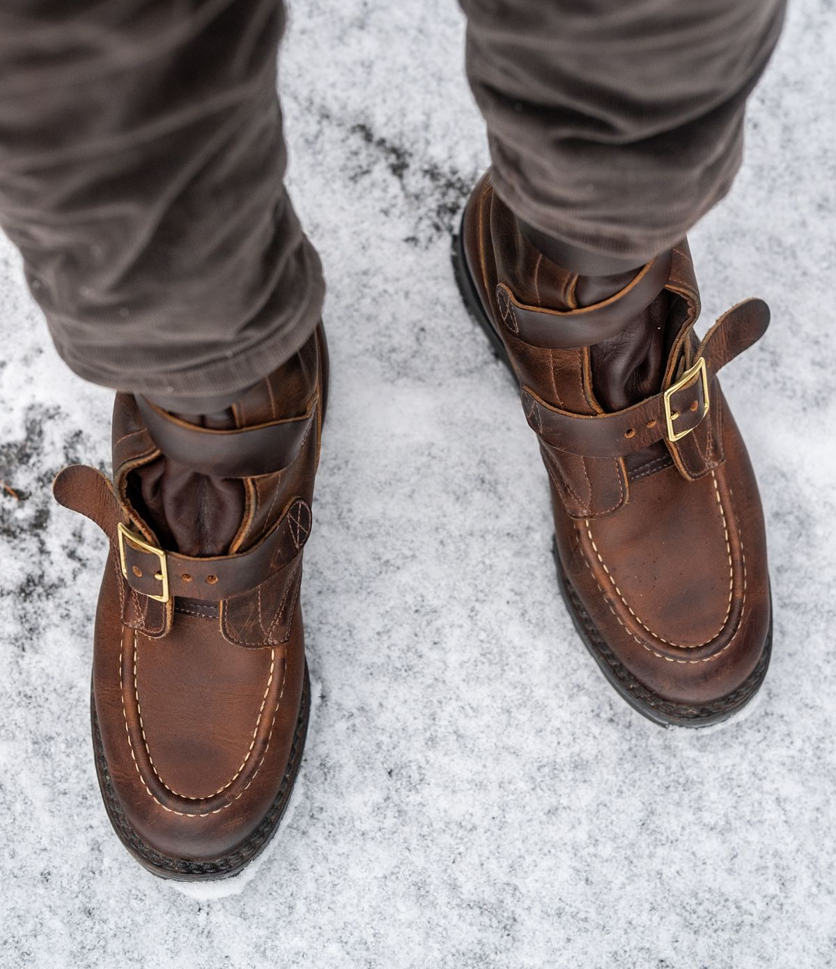 Photo by rustic.boots on November 28, 2025 of the Nicks TankerPro in Horween Orange Predator.